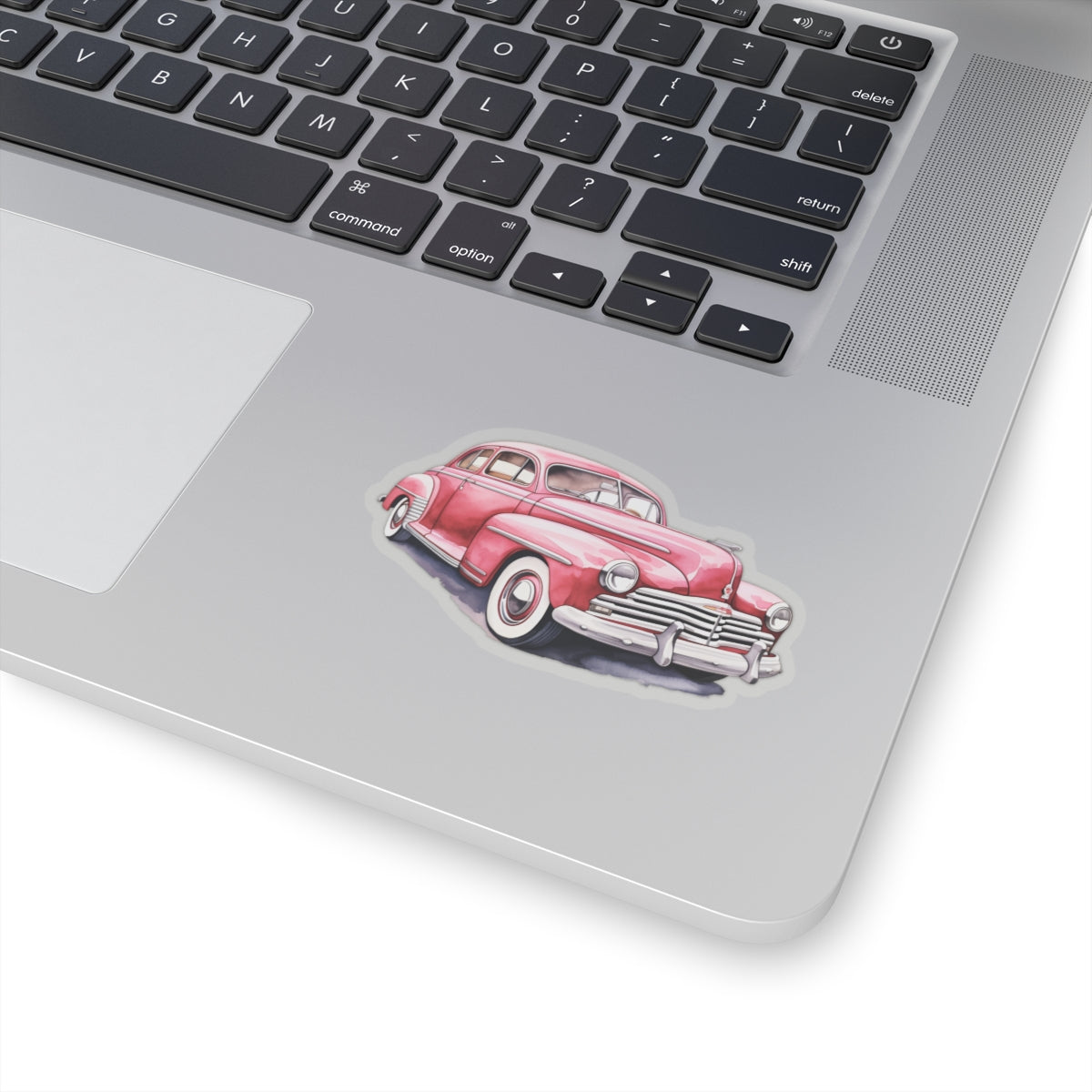 Vintage Red Car Sticker