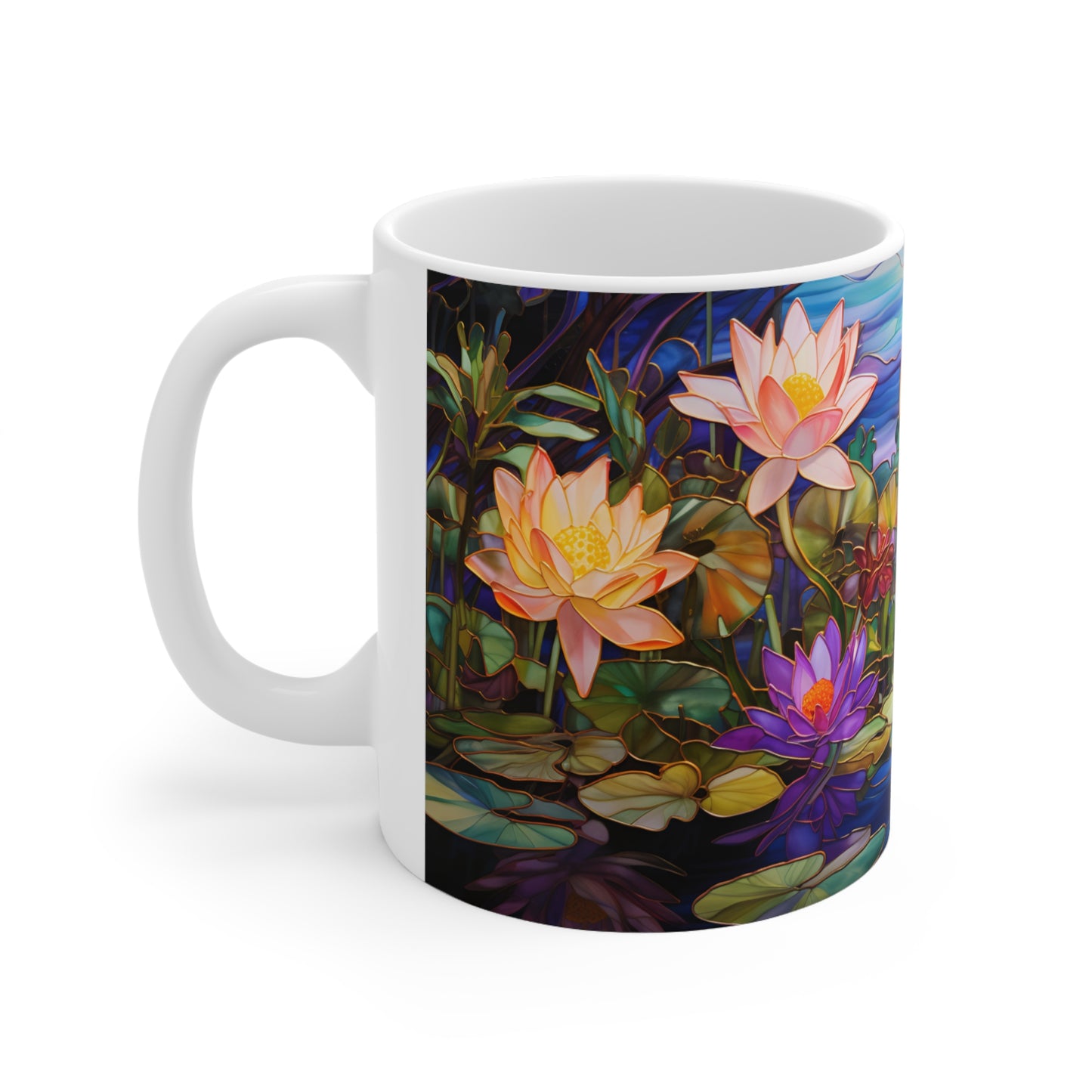 Stained Glass Water Lily Mug