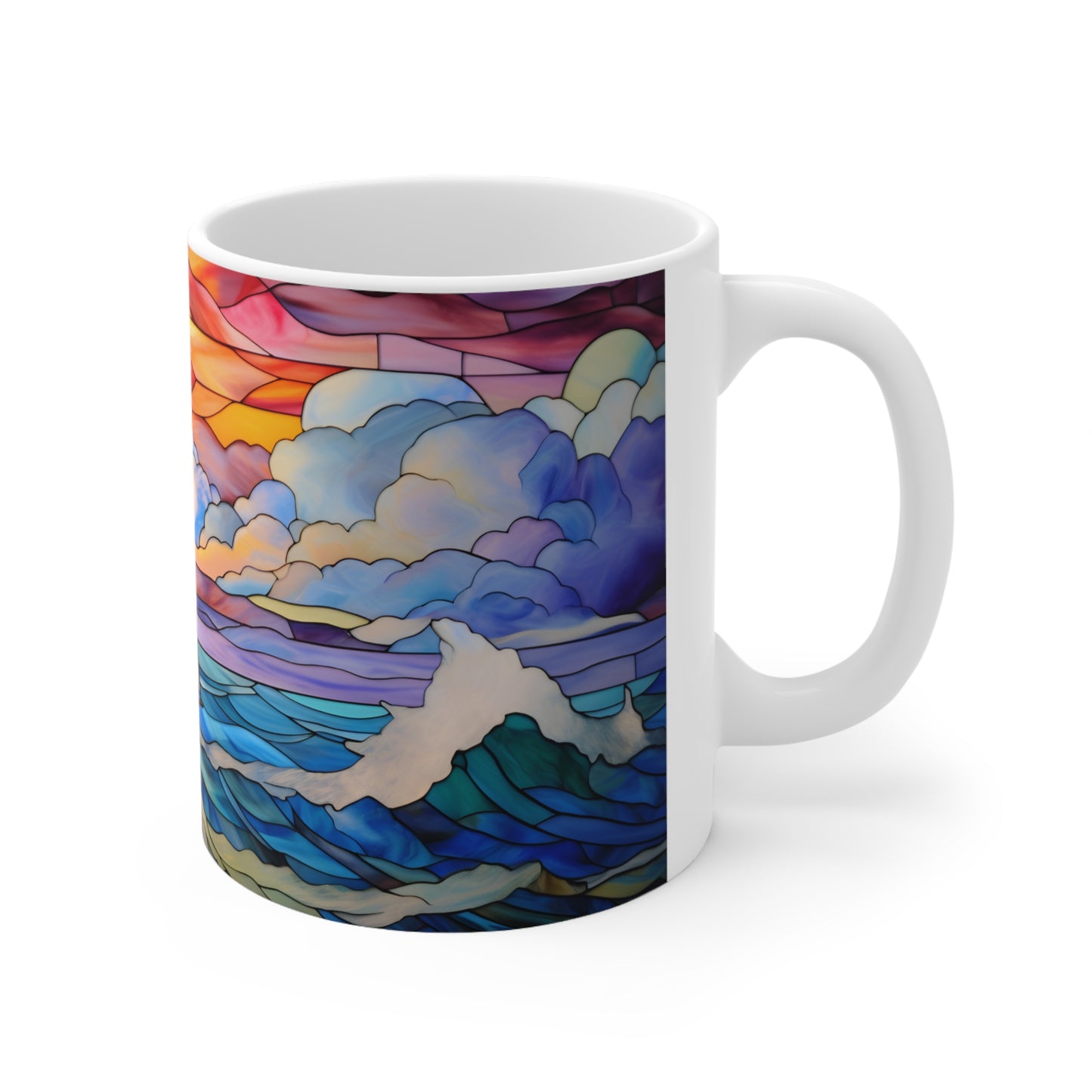 Stained Glass Ship Design Mug