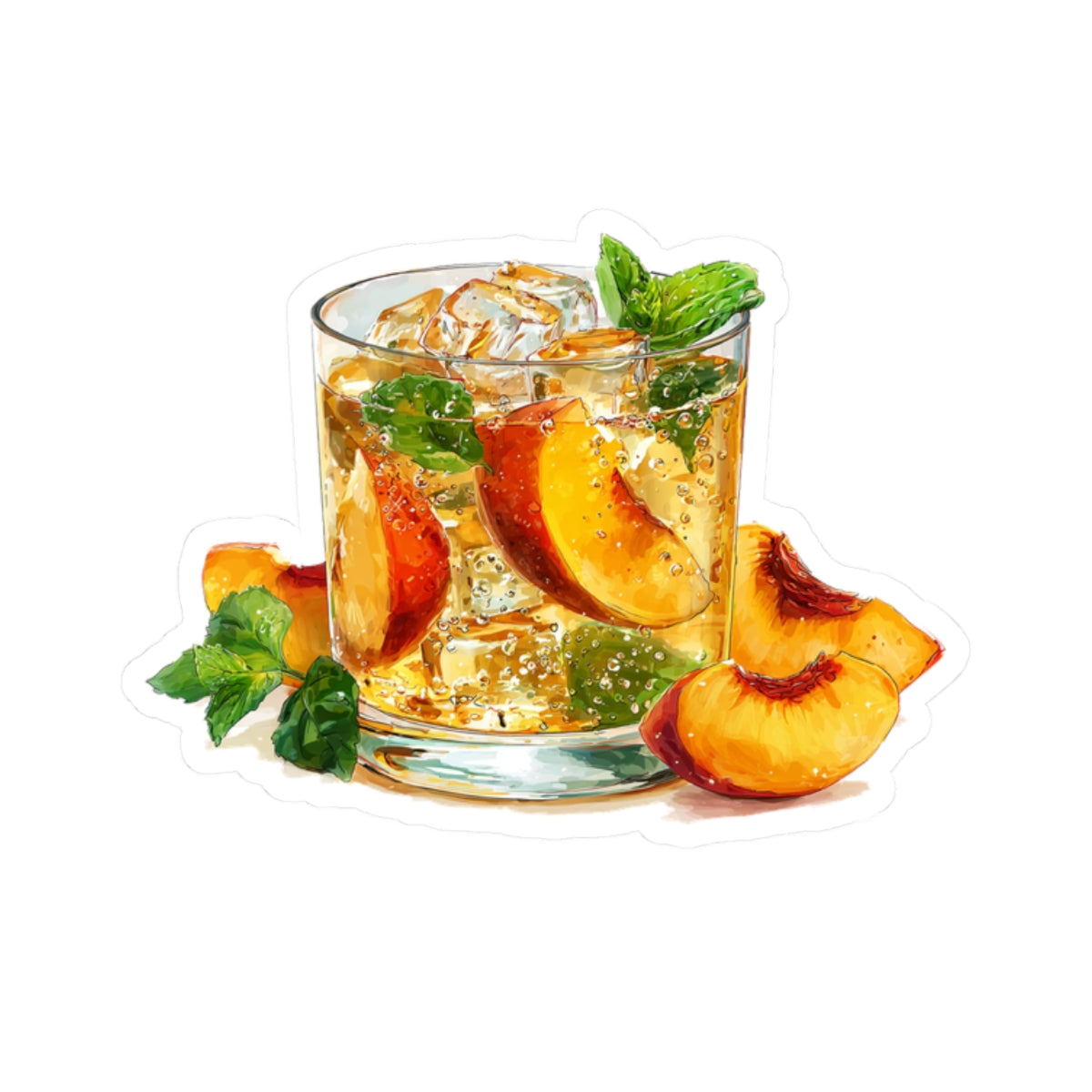 Peach Cocktail Drink Sticker