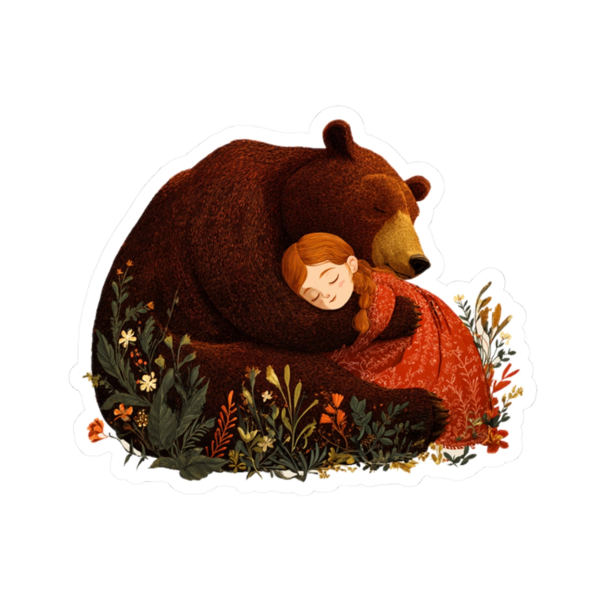 Little Girl and The Bear Sticker
