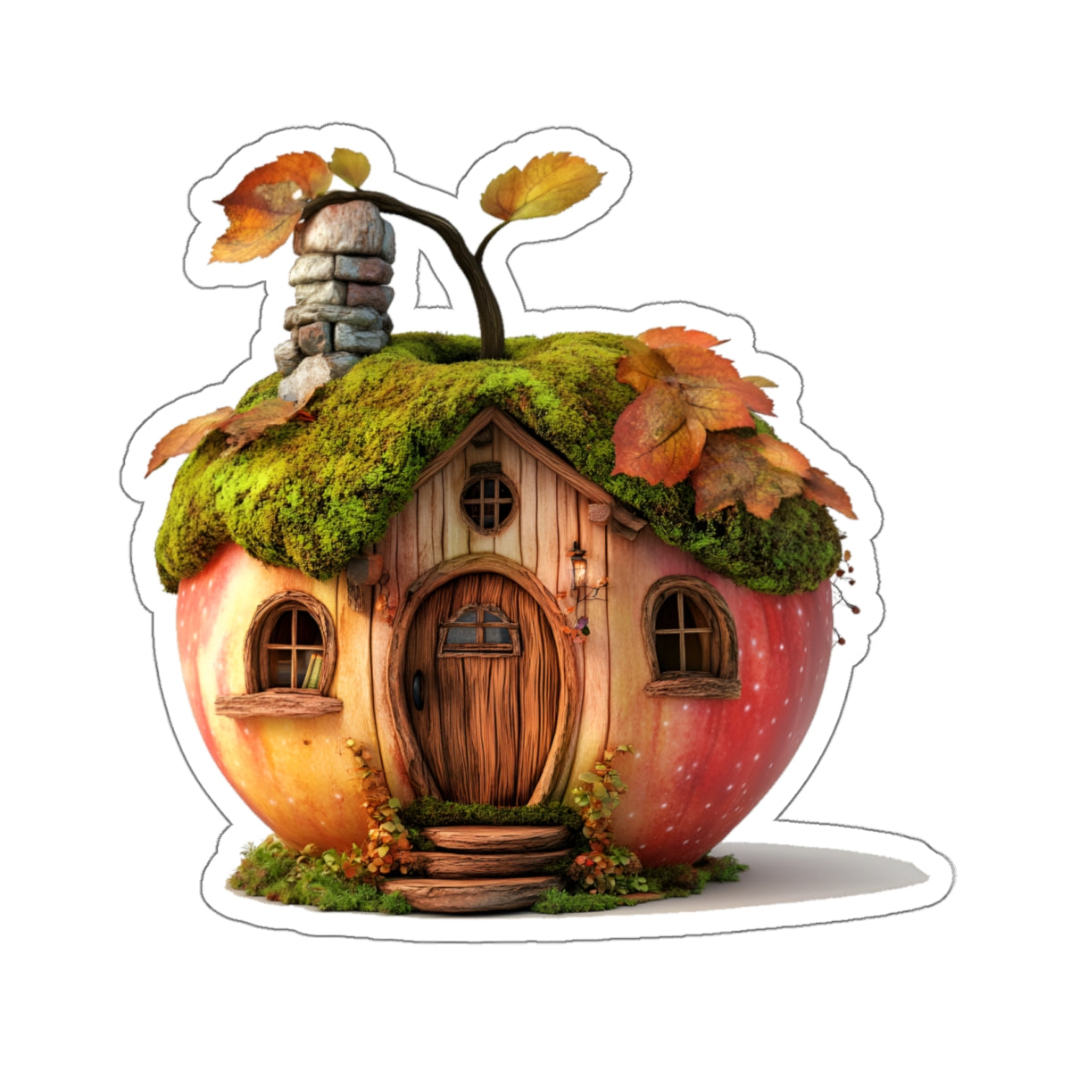 Apple House Sticker