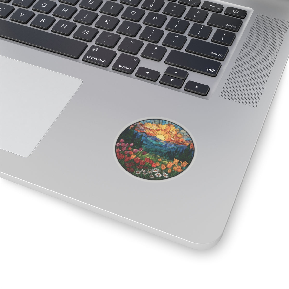 Stained Glass Mountain Sticker