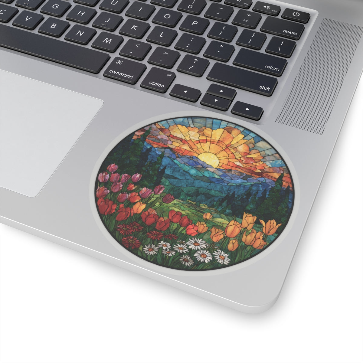 Stained Glass Mountain Sticker