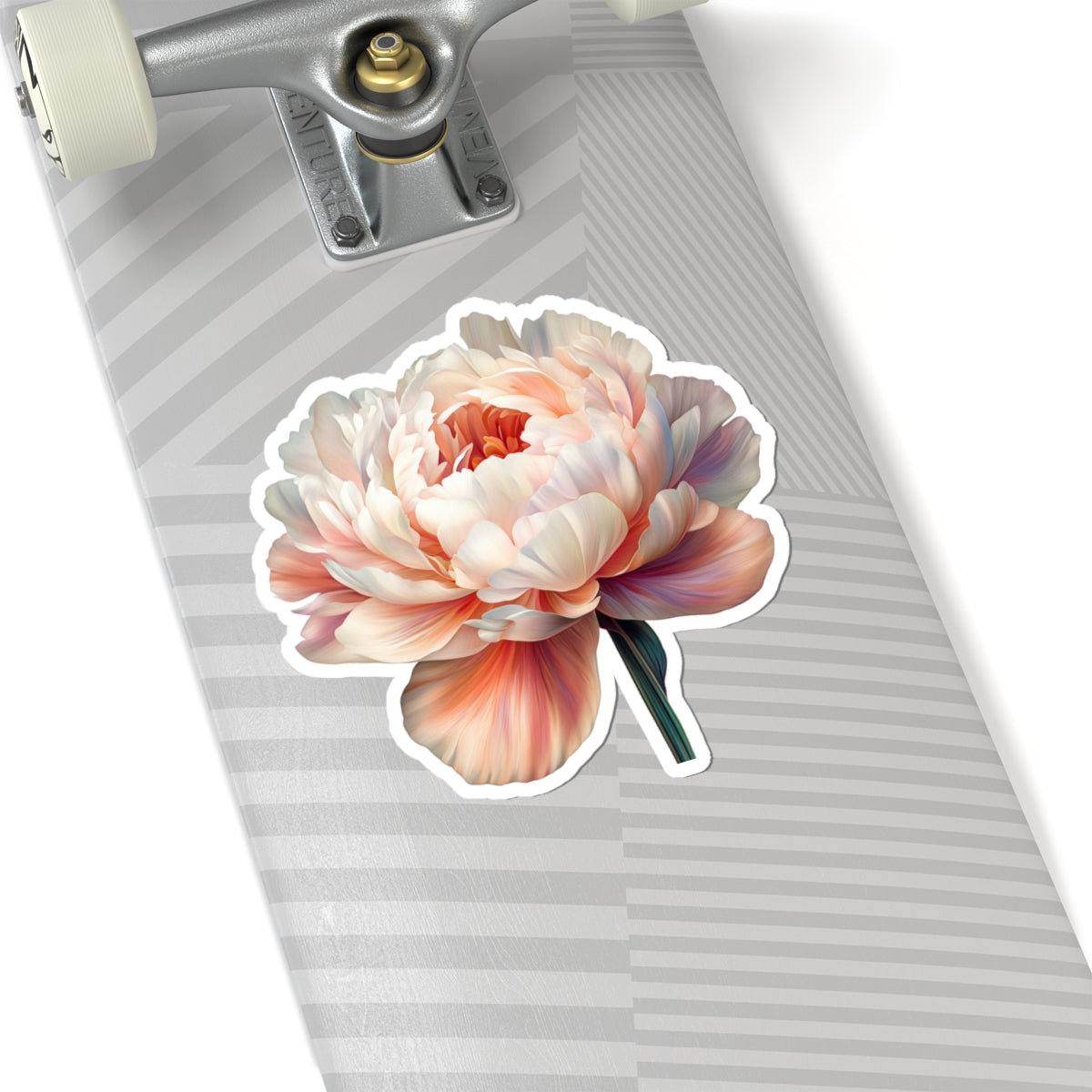 Pale Peach and White Peony Sticker