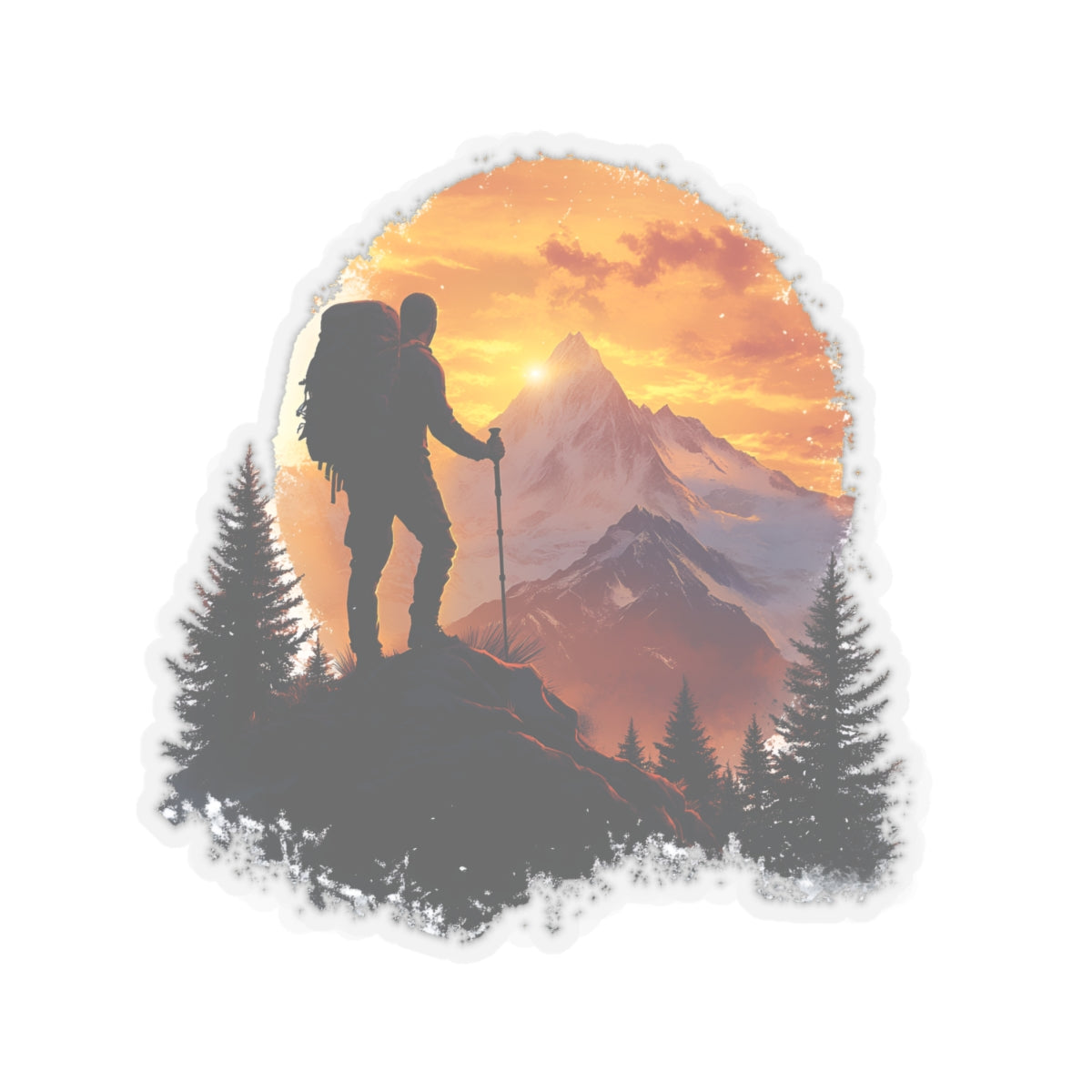 Hiking Mountain Climbing Sticker