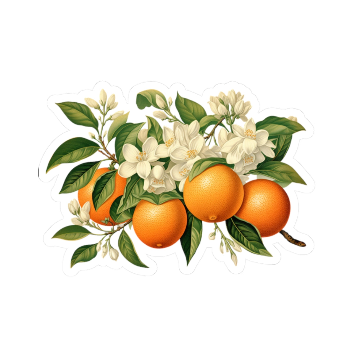 Oranges and Blossoms Sticker