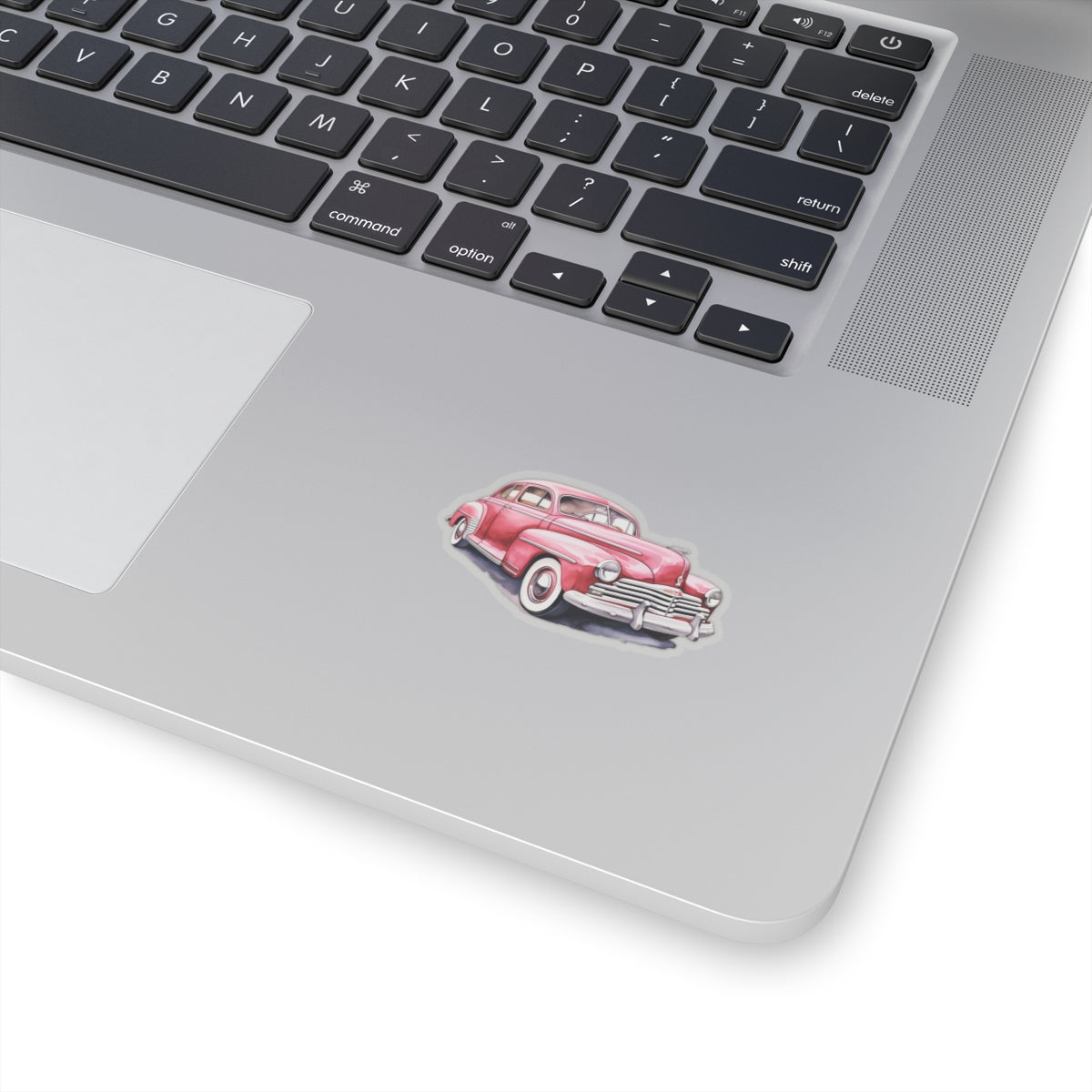 Vintage Red Car Sticker