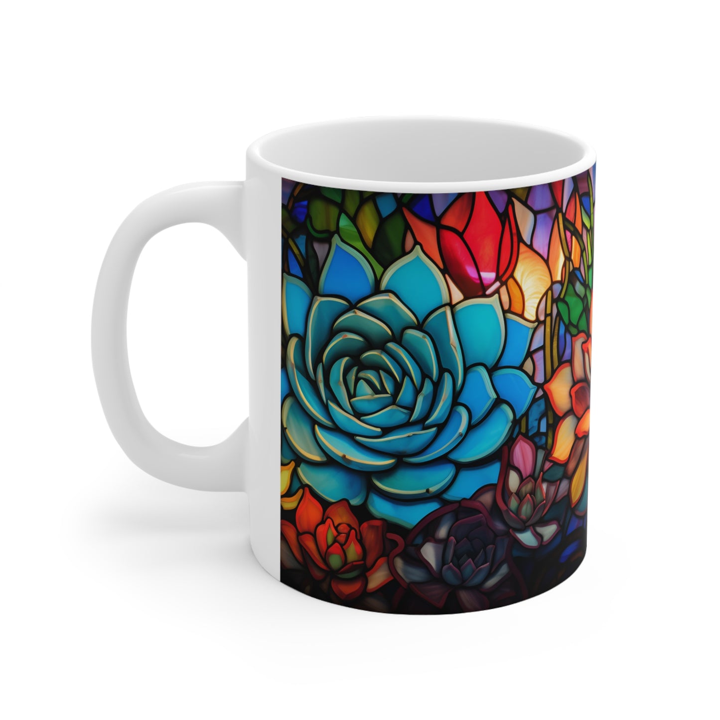 Stained Glass Succulent Mug