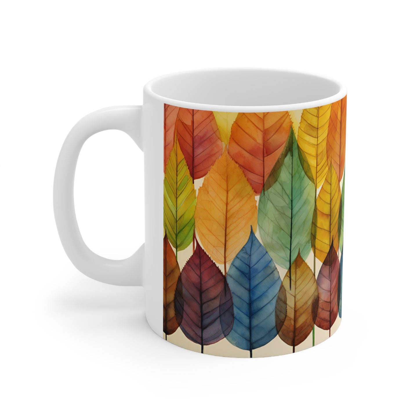 Colorful Fall Leaves Ceramic Mug 11oz
