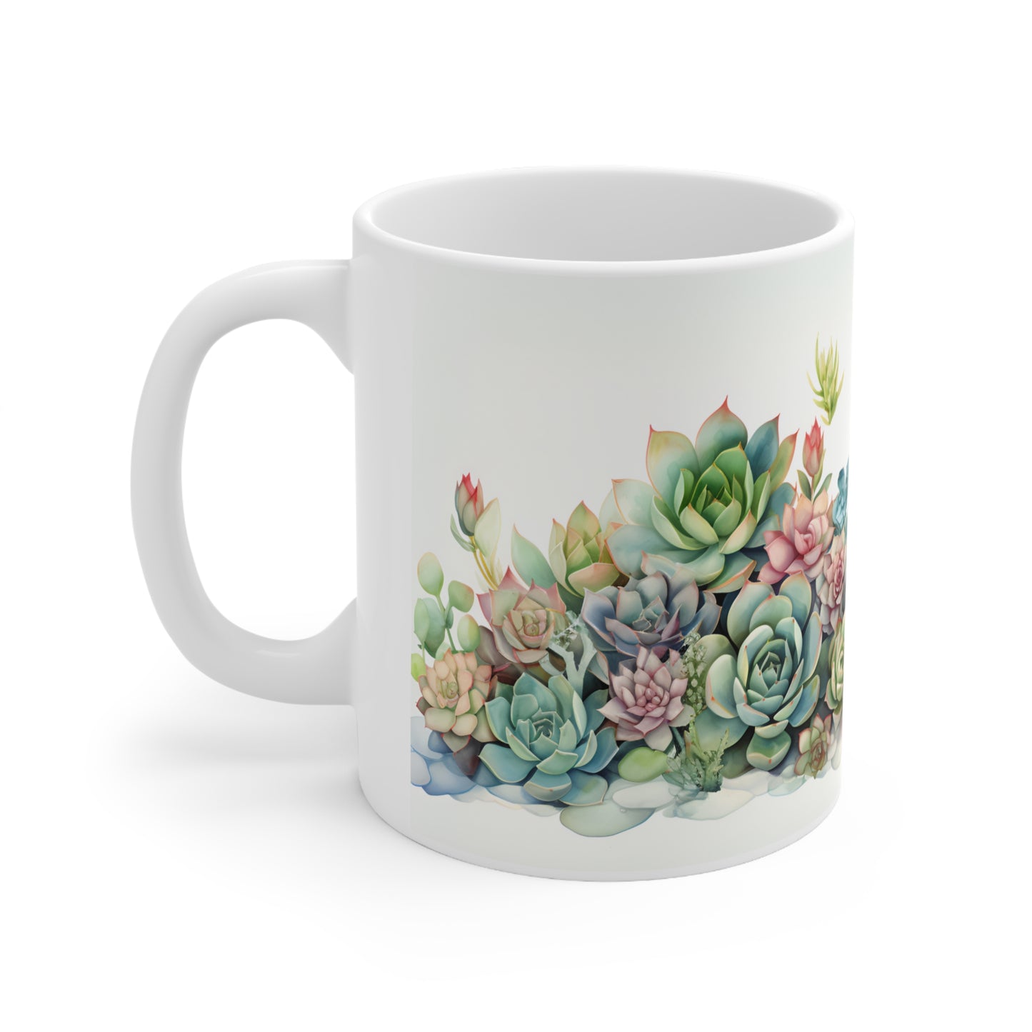 Succulent Plants Mug - 11 oz Ceramic Coffee Mug