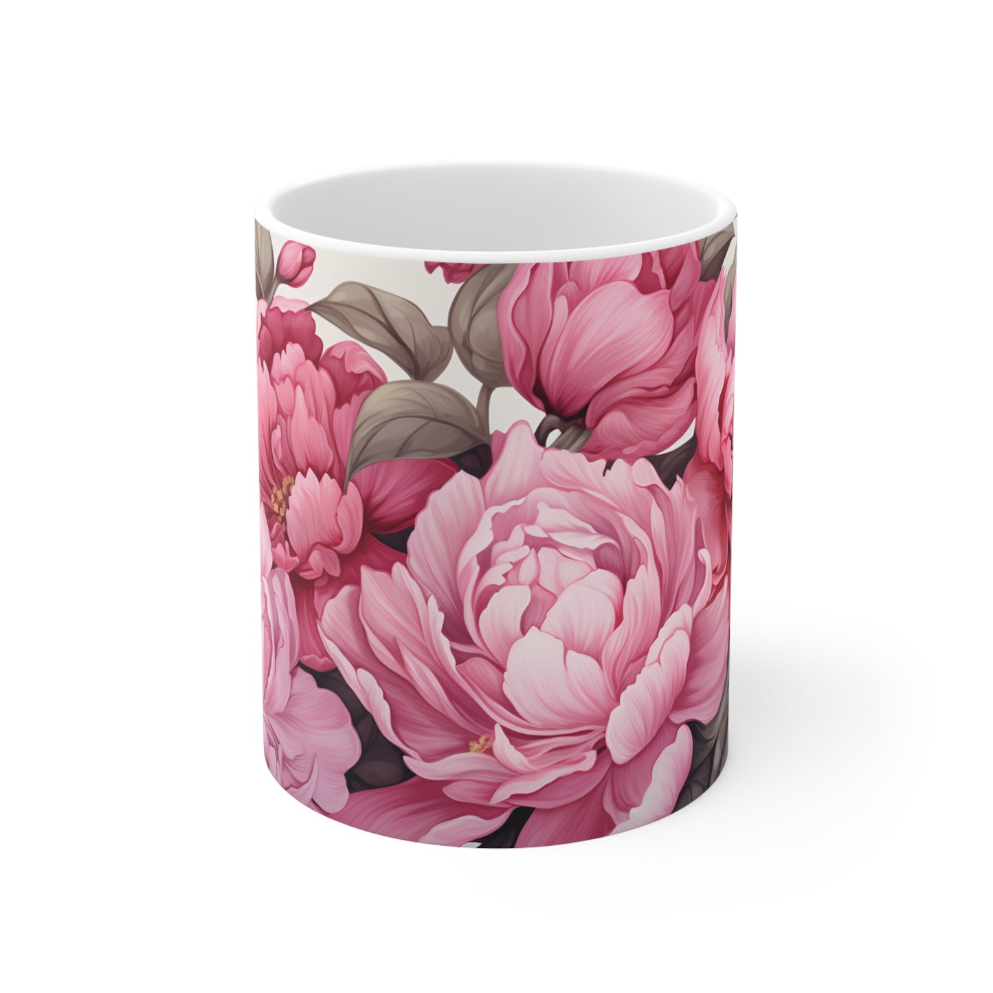 Peonies Mug - 11 oz Ceramic Mug -