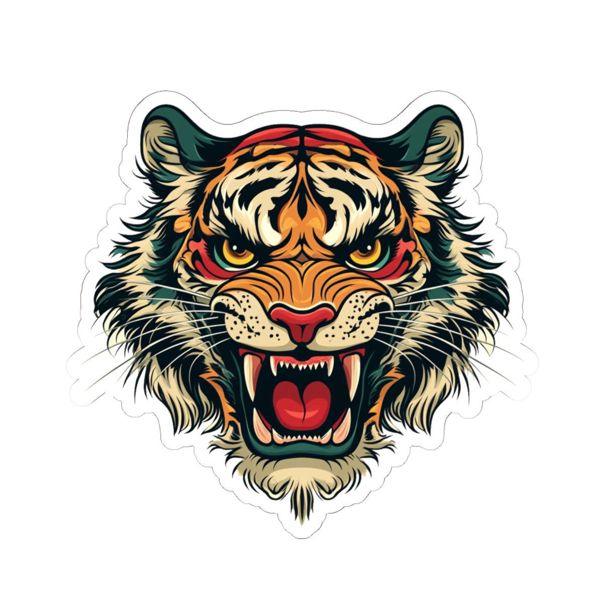 Vintage Tattoo Style Tiger Sticker