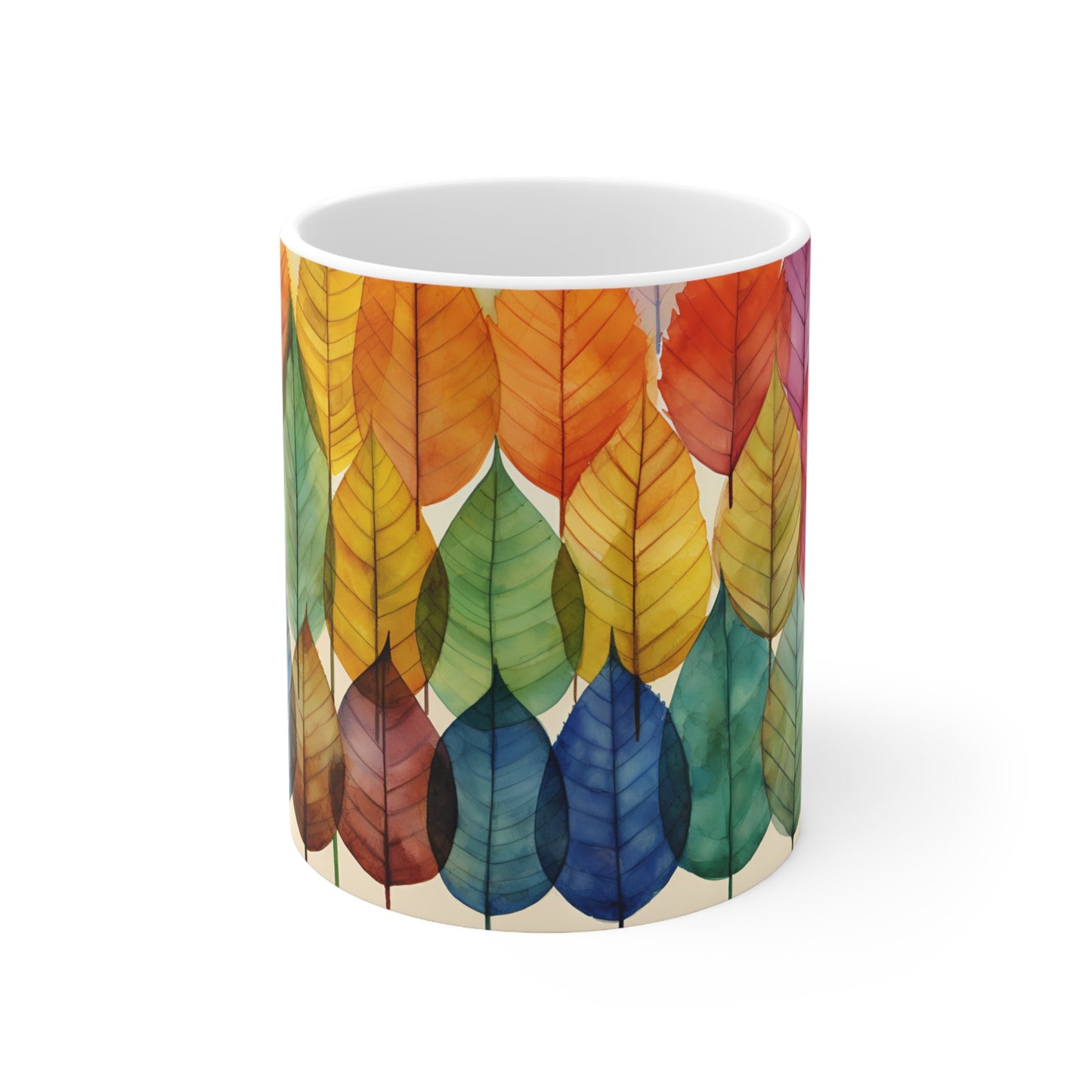 Colorful Fall Leaves Ceramic Mug 11oz
