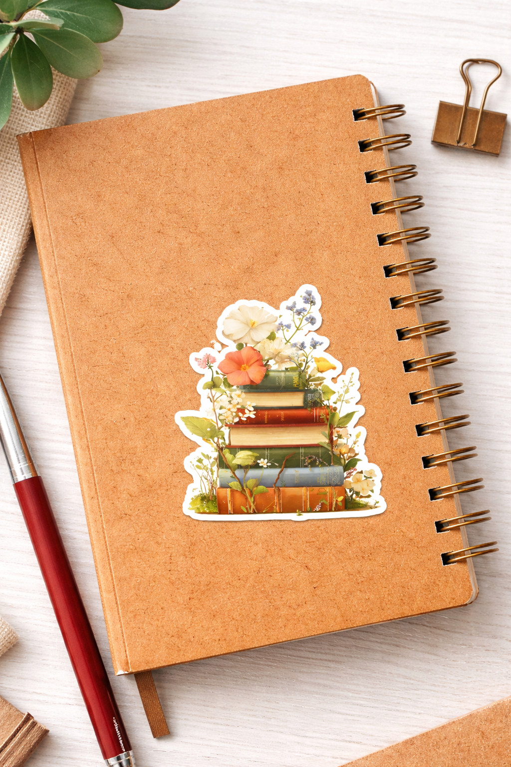 Floral Book Sticker