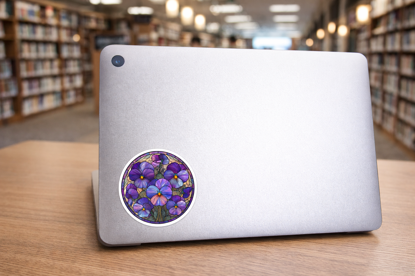 Stained Glass Style Pansy Sticker