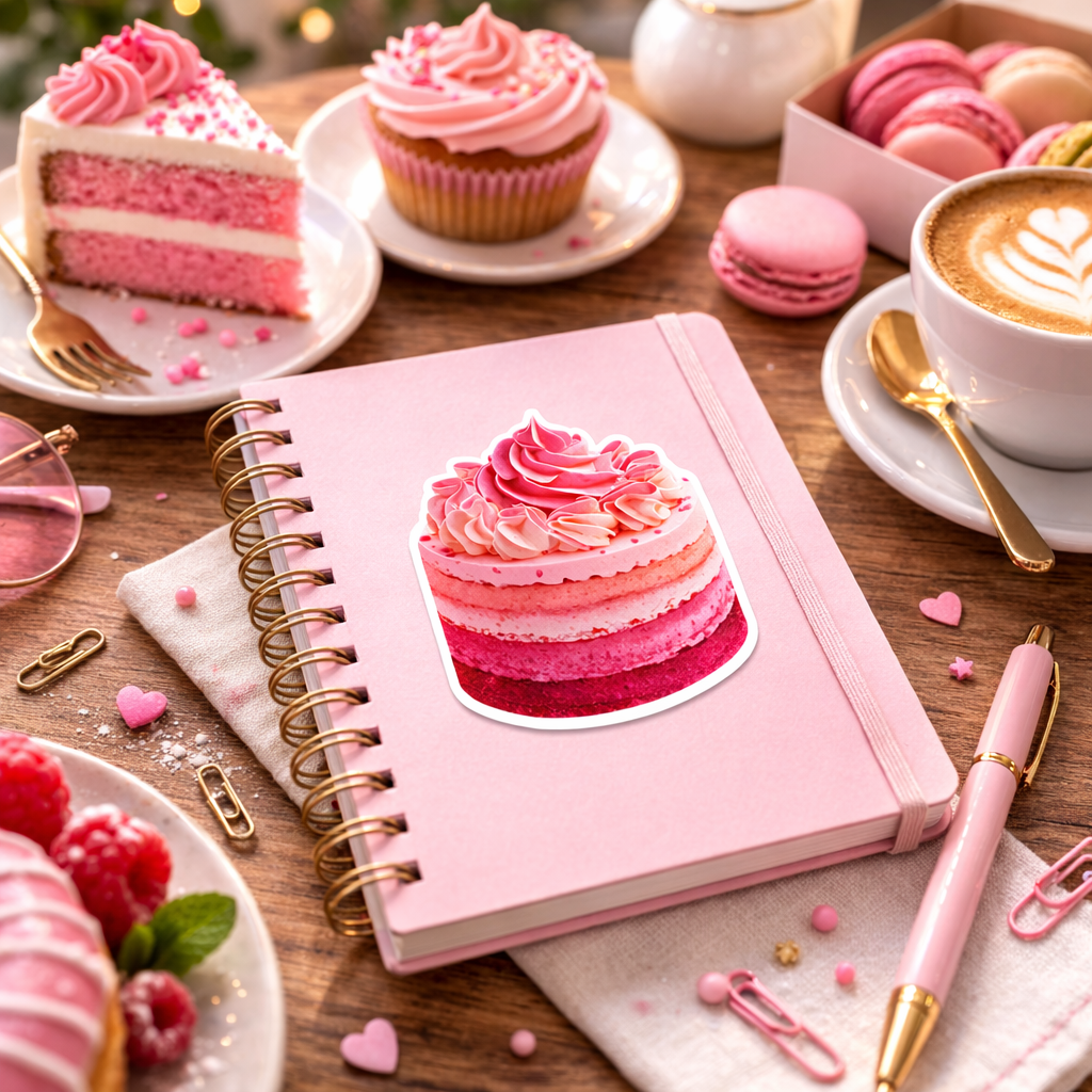 Pink Ombre Cake Sticker