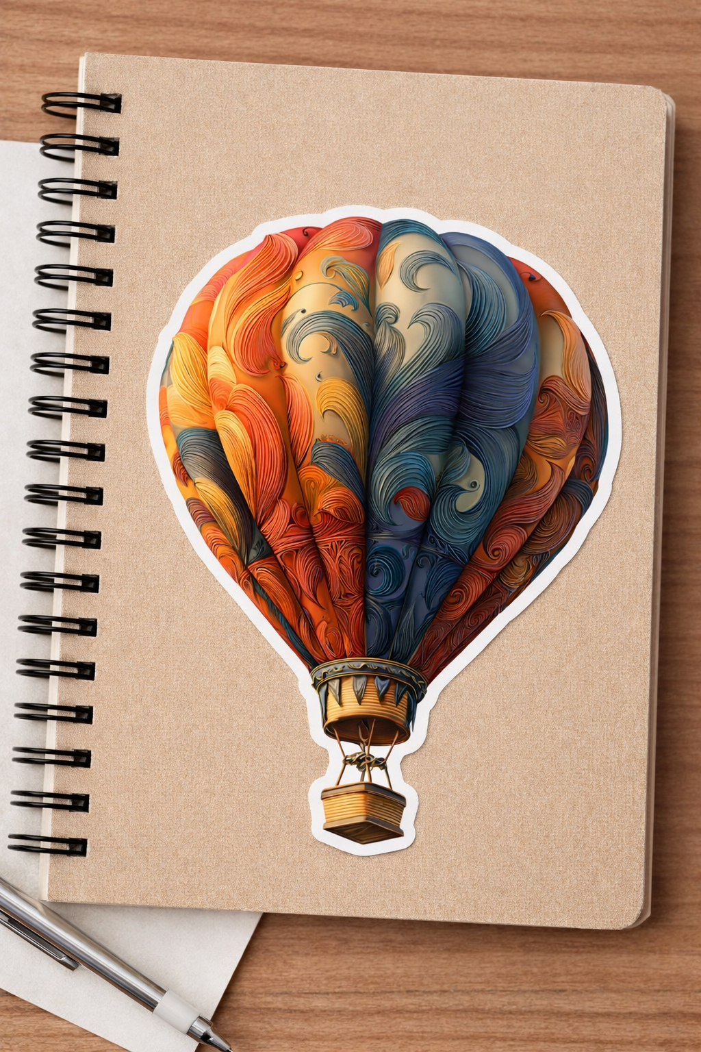 Swirl Hot Air Balloon Sticker