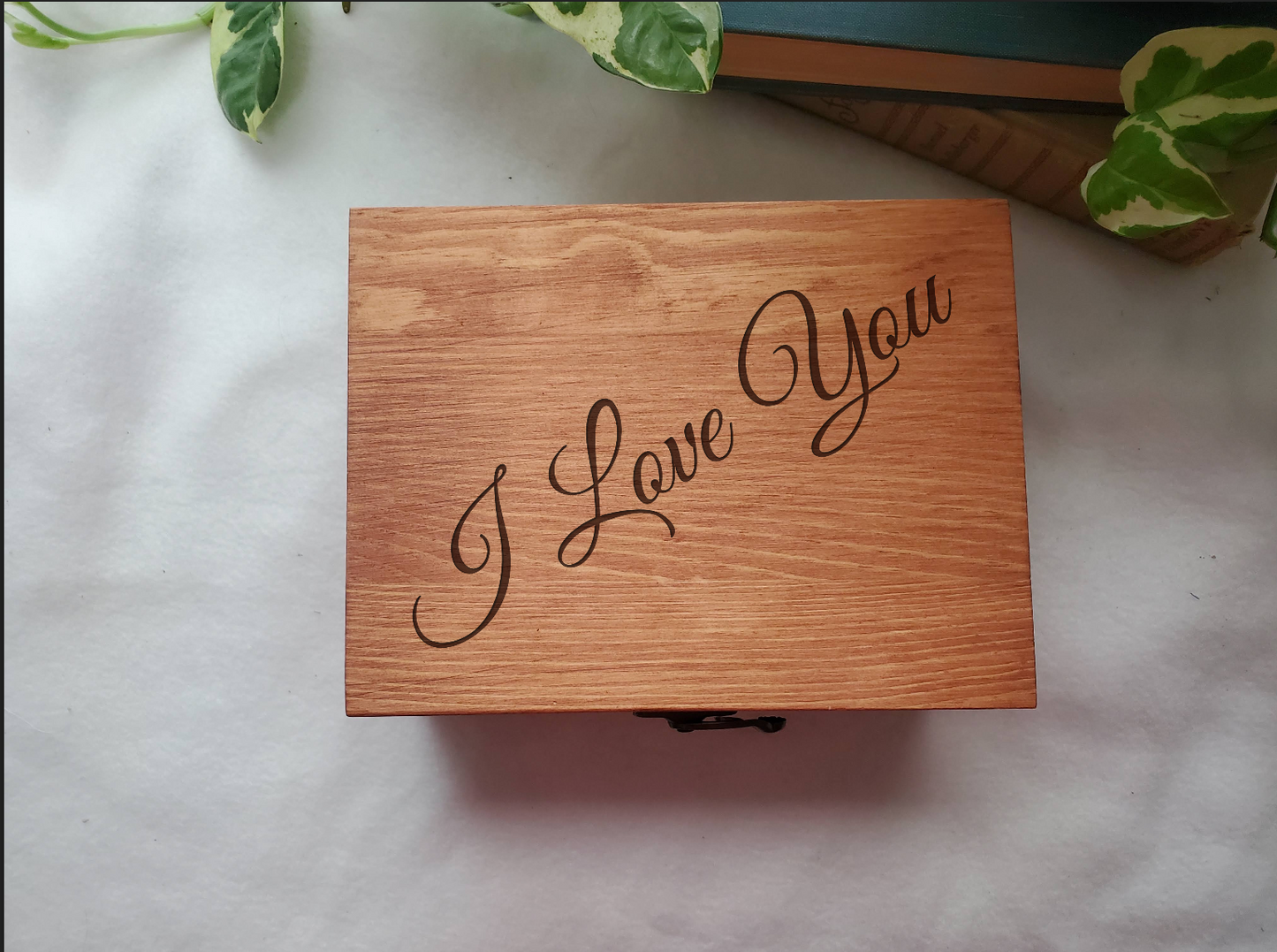 Laser Etched I Love You Wooden Box