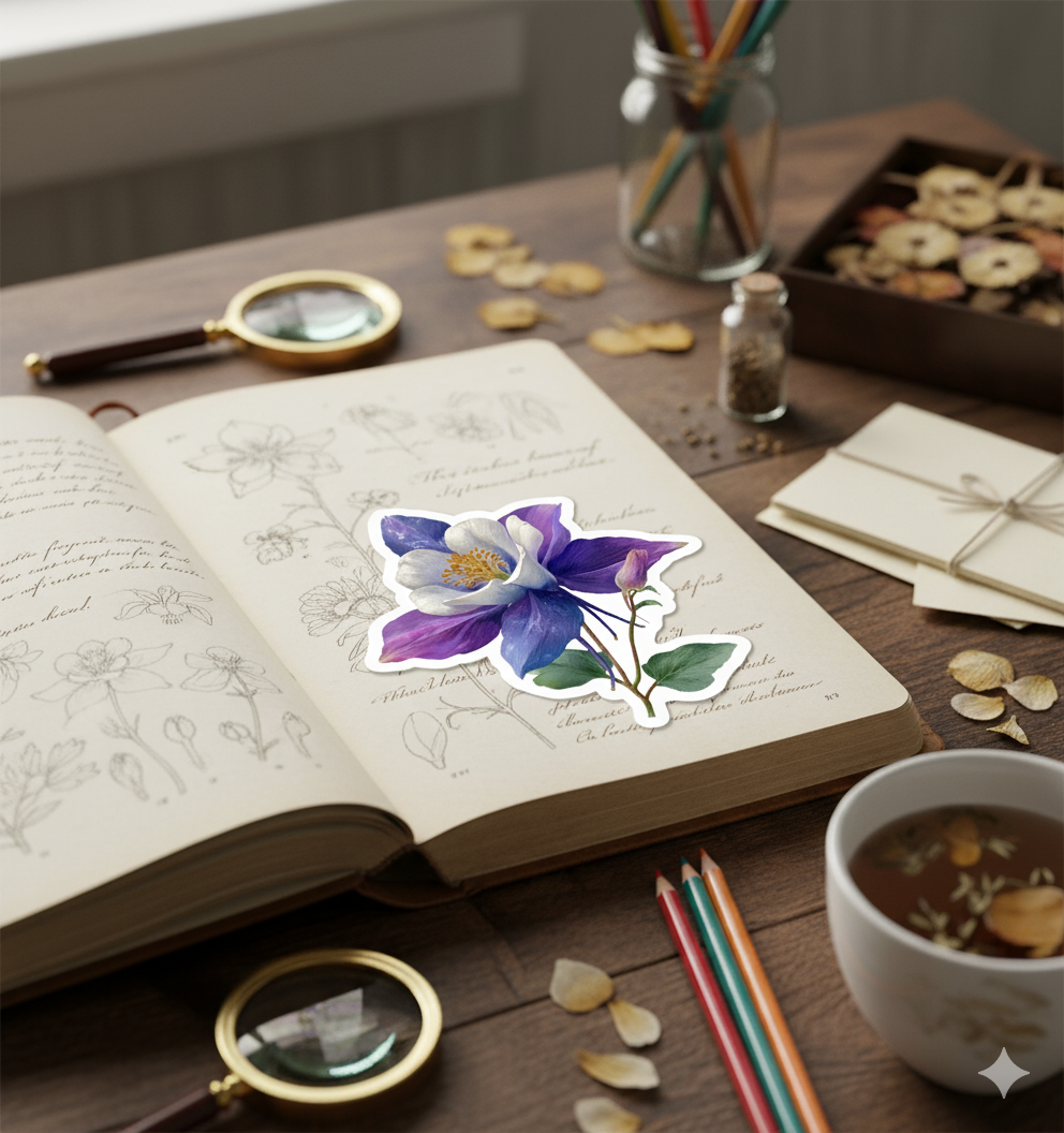 Purple Columbine Sticker
