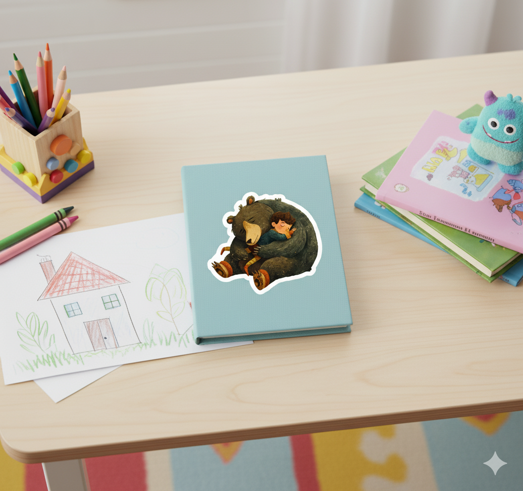 Little Boy and The Bear Sticker