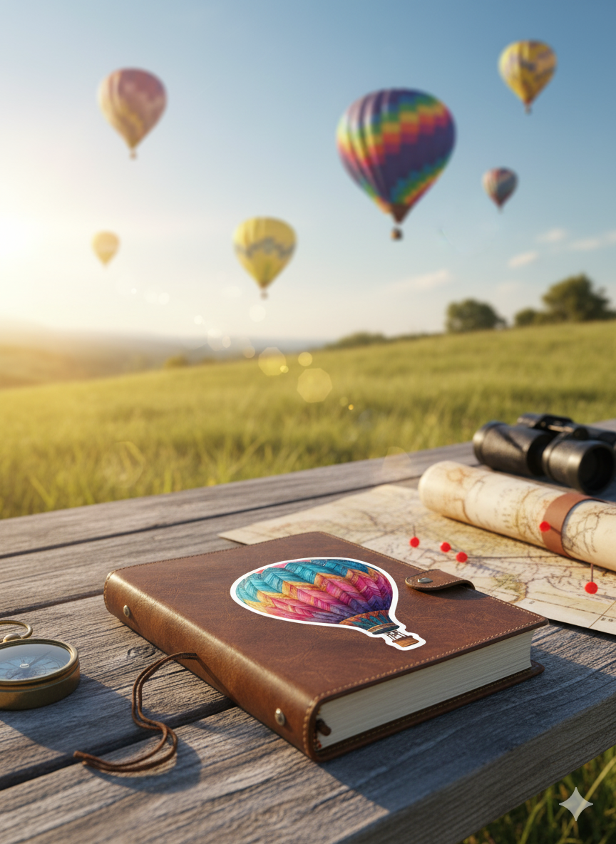 Colorful Hot Air Balloon Sticker