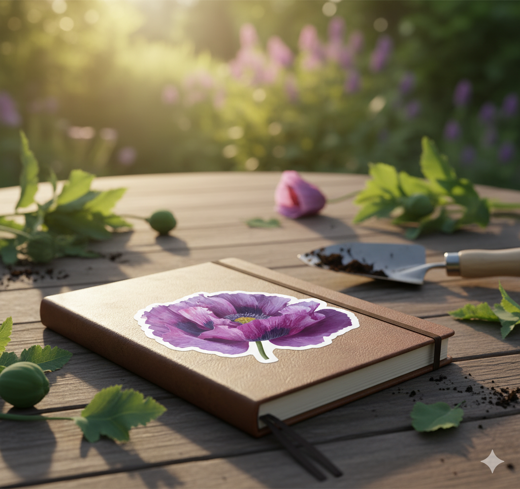 Purple Poppy Sticker