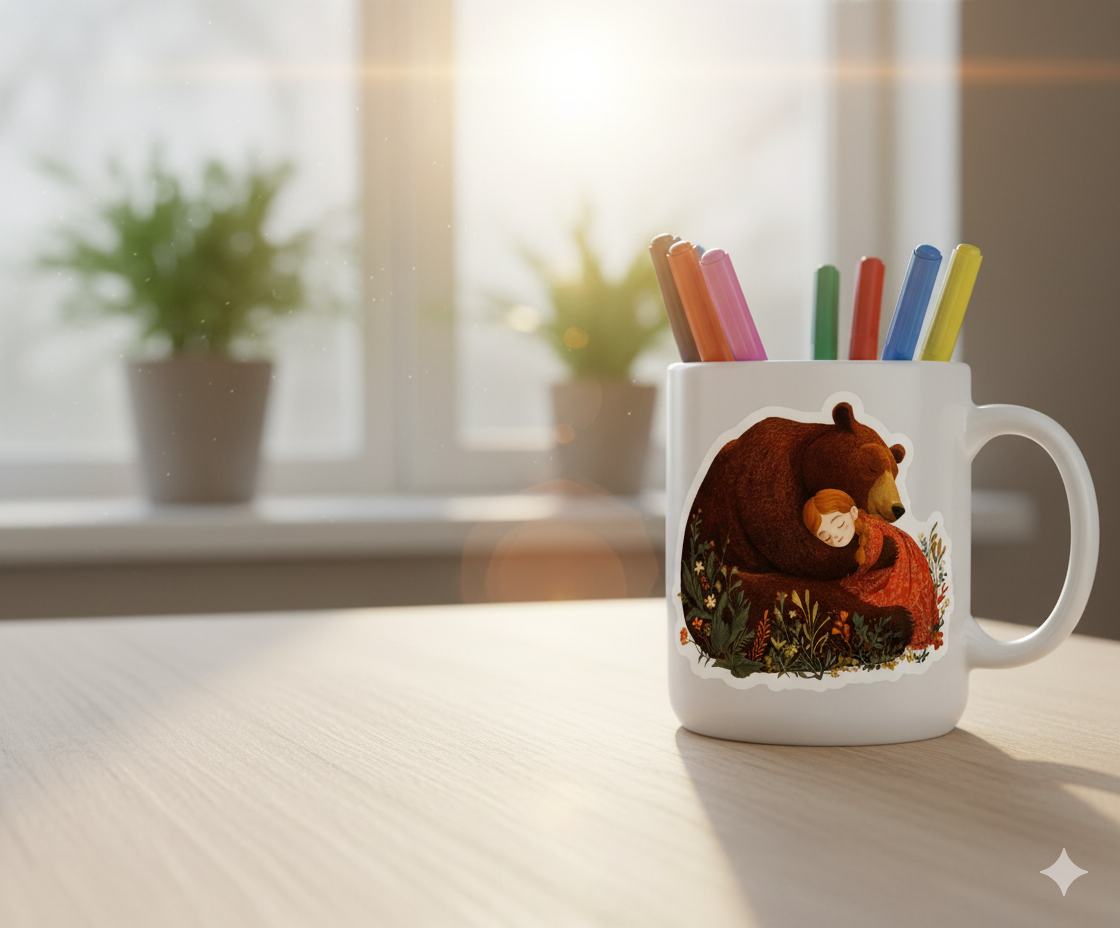 Little Girl and The Bear Sticker