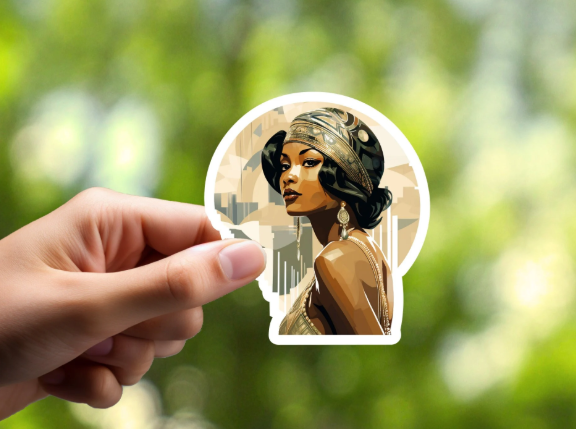 Art Deco Black Woman Sticker