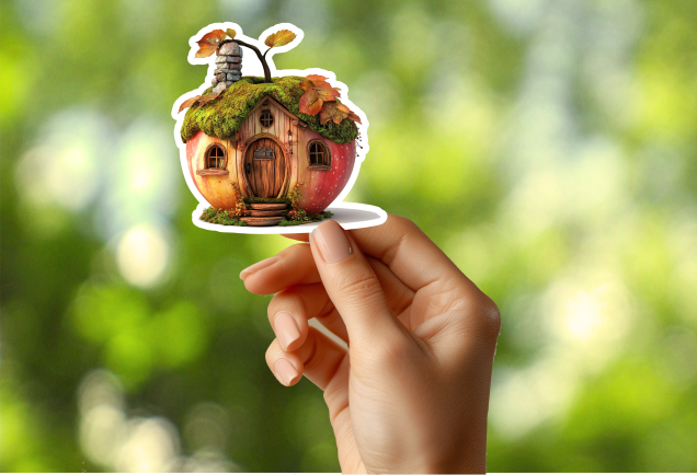 Apple House Sticker