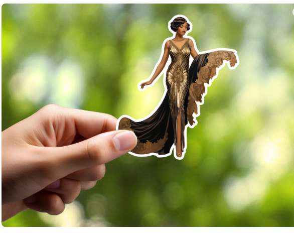 Art Deco Black Woman Sticker