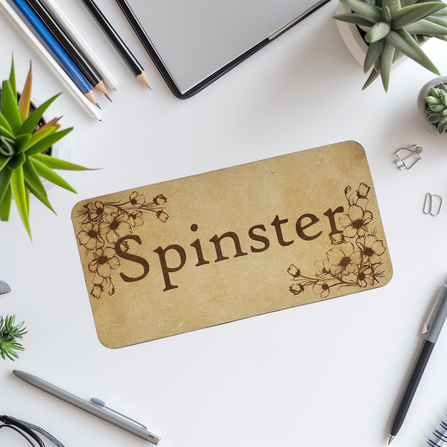 Wooden Spinster Sign