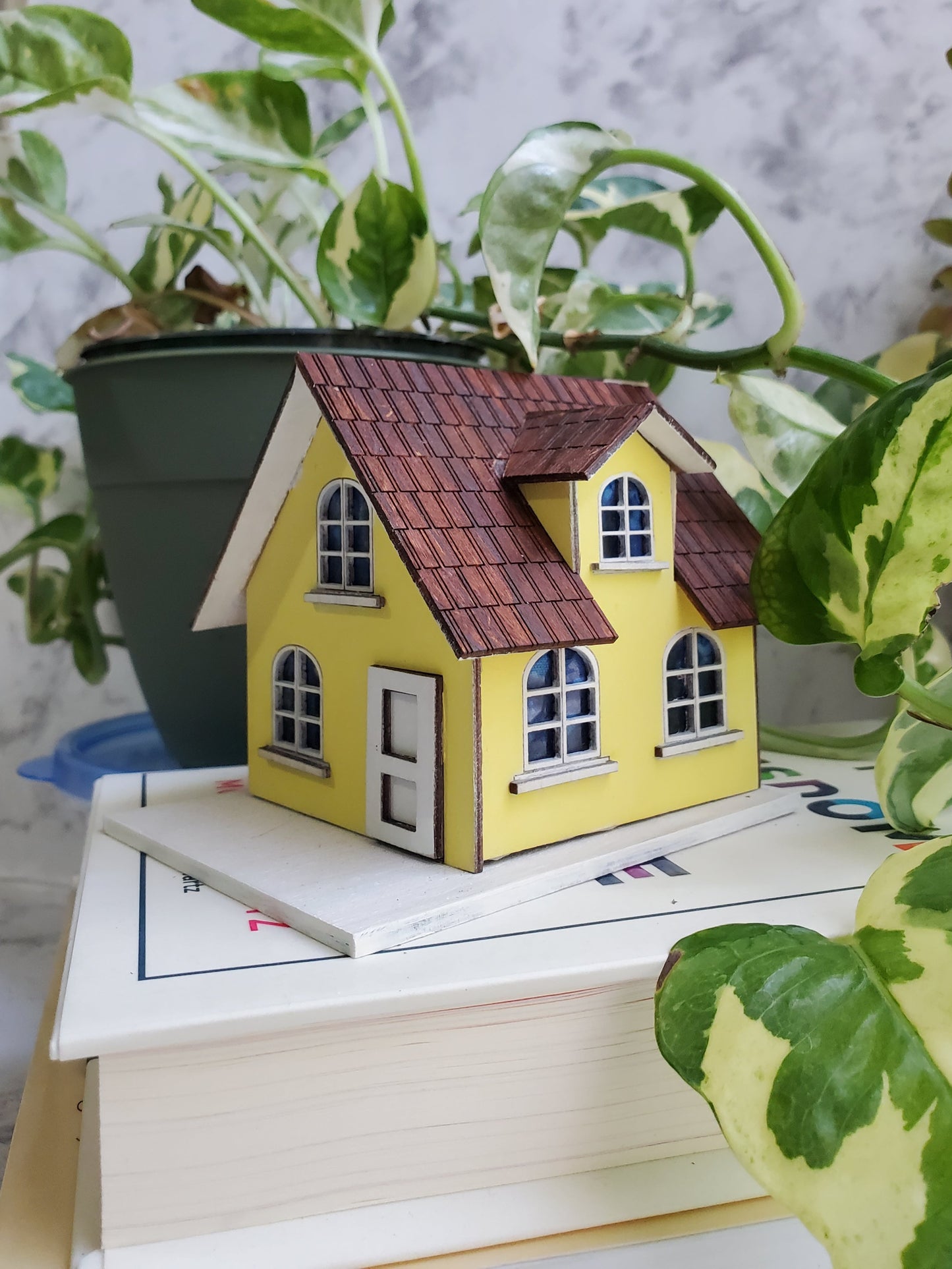 Miniature Fairy House – The Marigold Cottage | Plant Shelf Decor | Whimsical Laser-Cut DIY Tiny Home