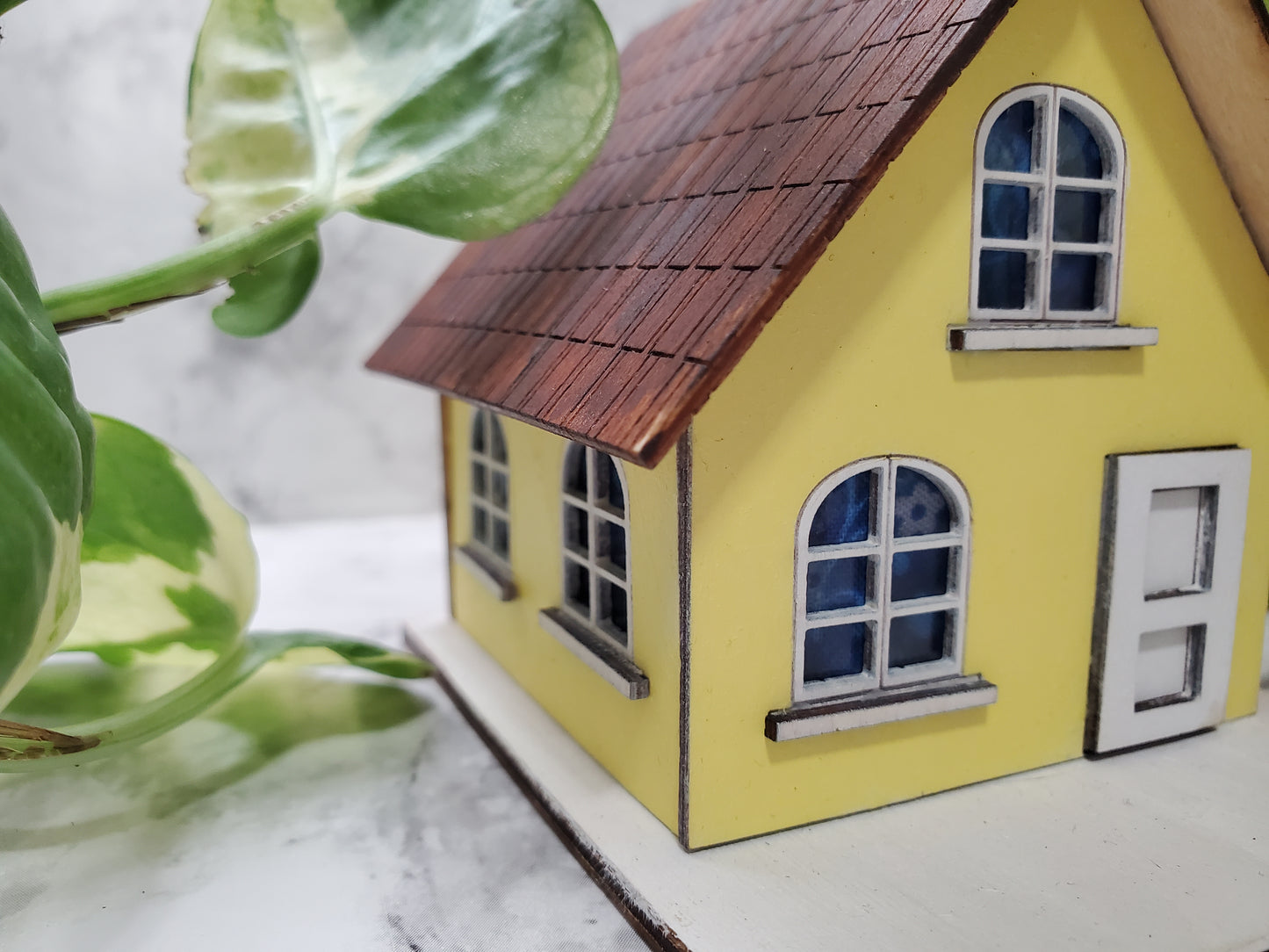Miniature Fairy House – The Marigold Cottage | Plant Shelf Decor | Whimsical Laser-Cut DIY Tiny Home