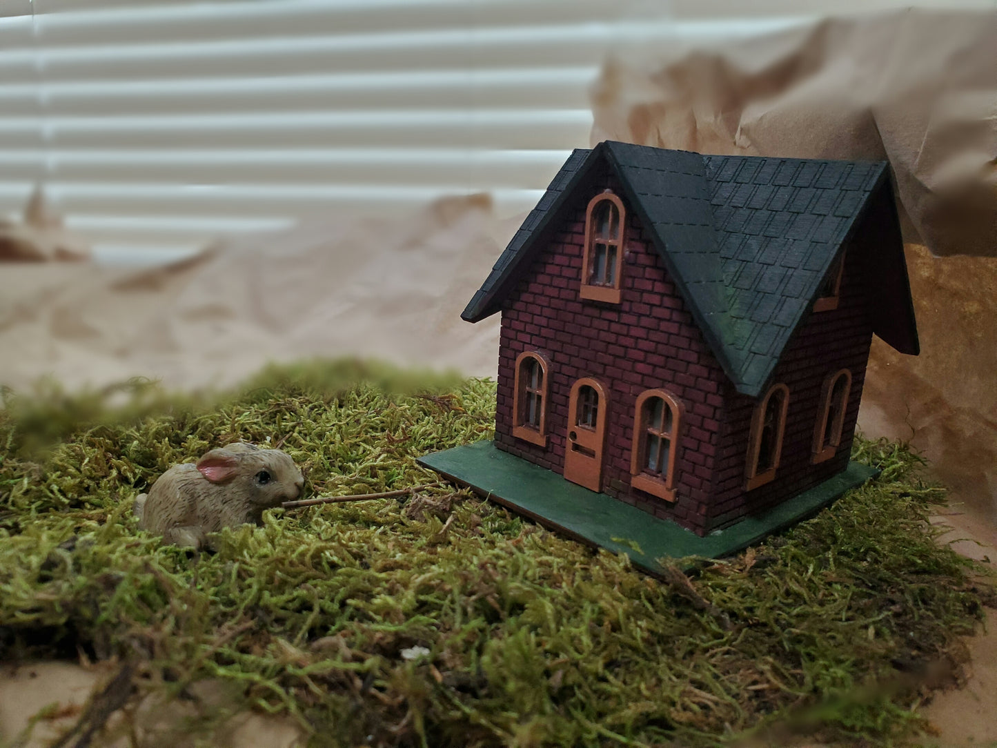 Miniature Fairy House – Hemlock Hollow | Plant Shelf Decor | Whimsical Laser-Cut DIY Tiny Home