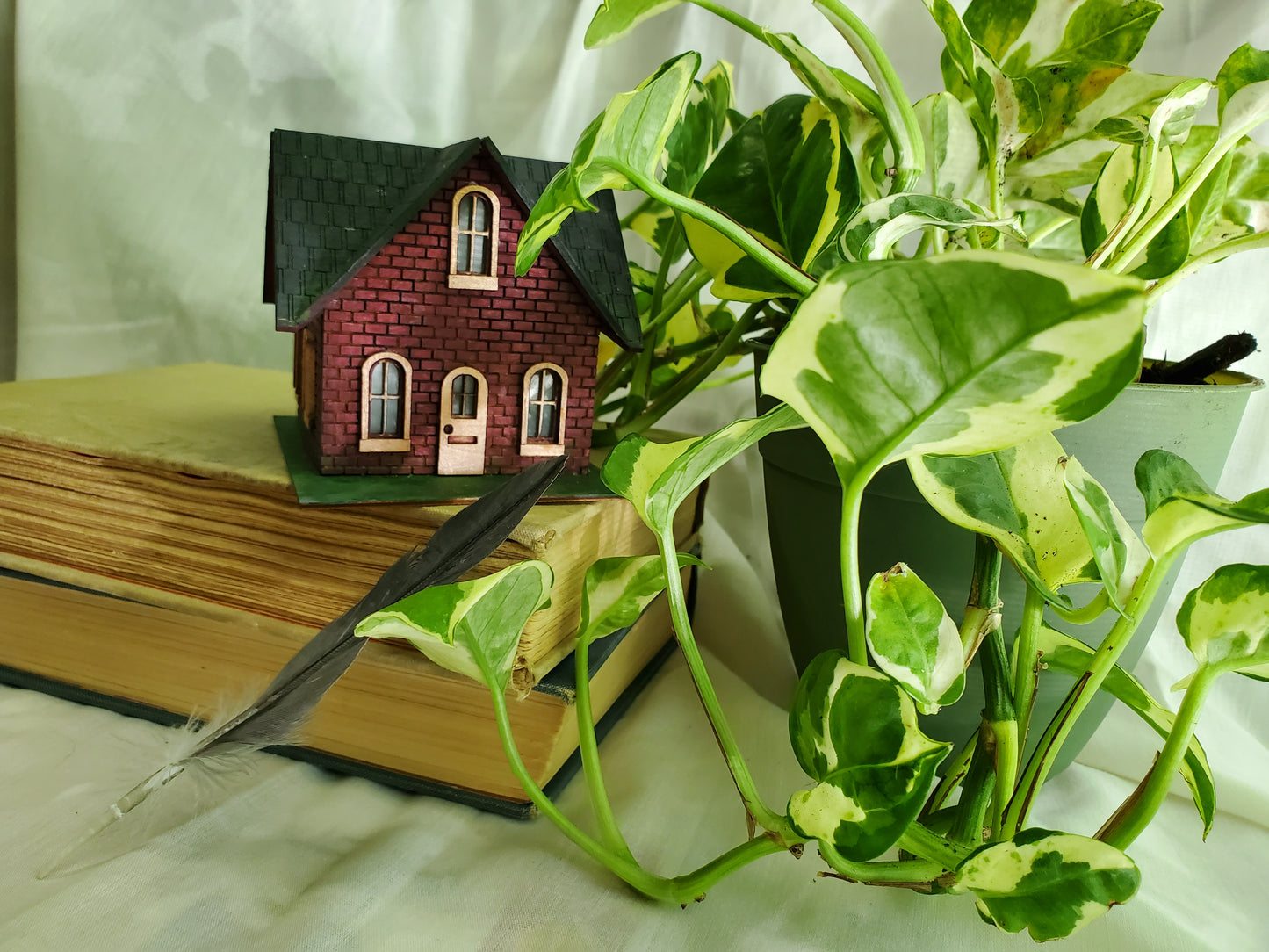 Miniature Fairy House – Hemlock Hollow | Plant Shelf Decor | Whimsical Laser-Cut DIY Tiny Home
