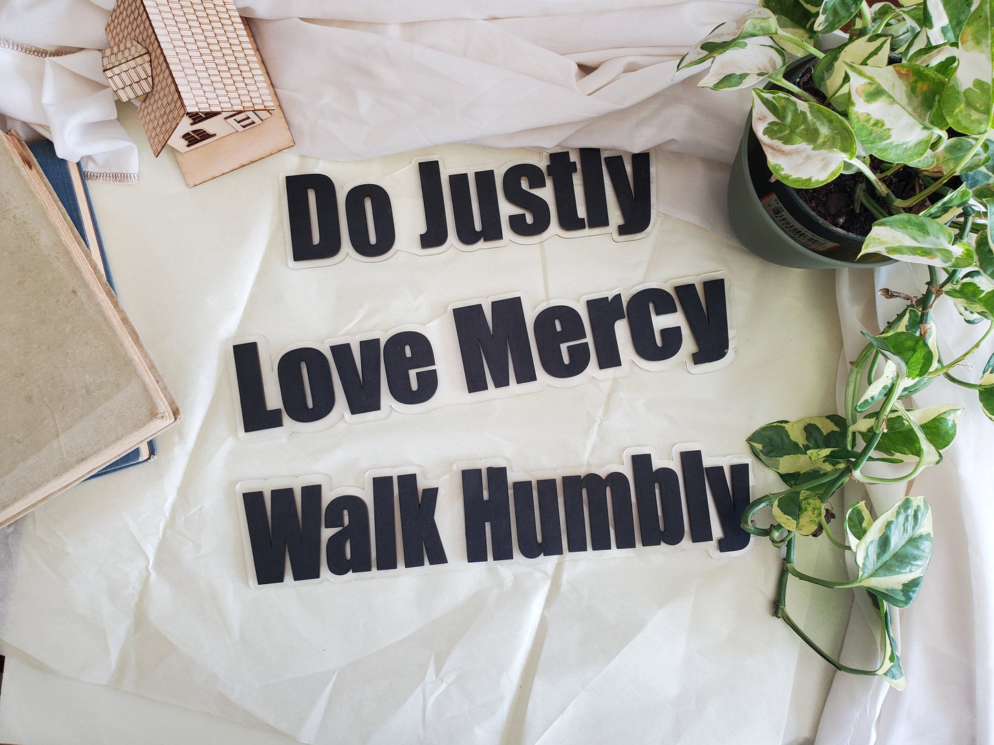 Wood and Acrylic Wall Sign- Micah 6:8 Scripture