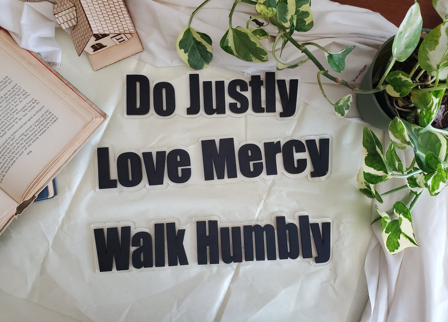 Wood and Acrylic Wall Sign- Micah 6:8 Scripture