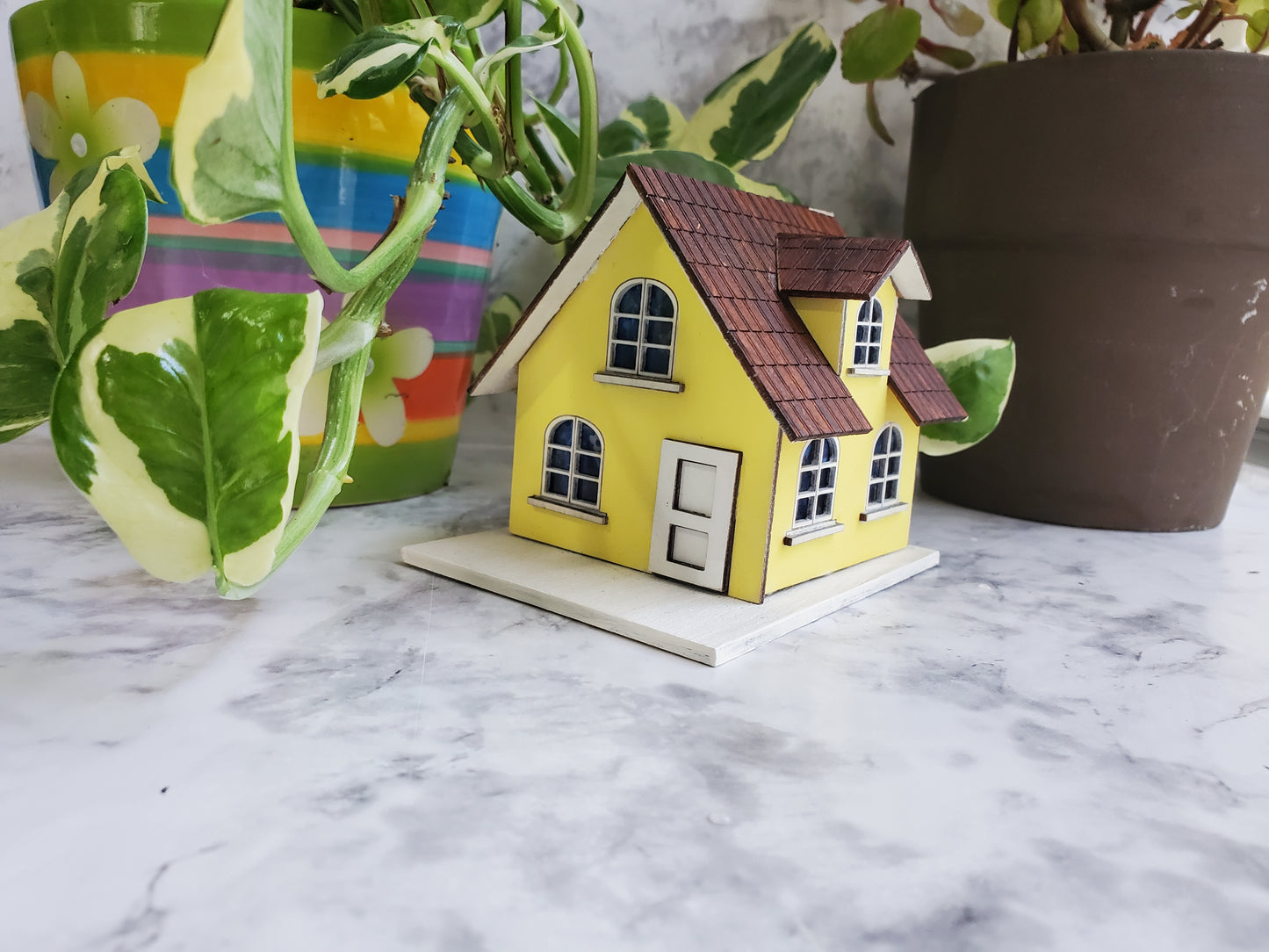Miniature Fairy House – The Marigold Cottage | Plant Shelf Decor | Whimsical Laser-Cut DIY Tiny Home
