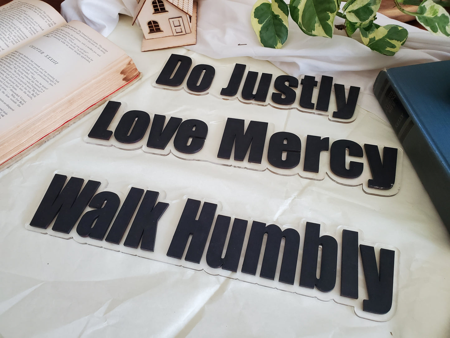 Wood and Acrylic Wall Sign- Micah 6:8 Scripture