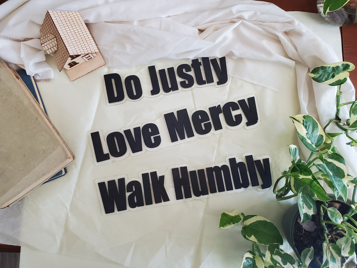 Wood and Acrylic Wall Sign- Micah 6:8 Scripture