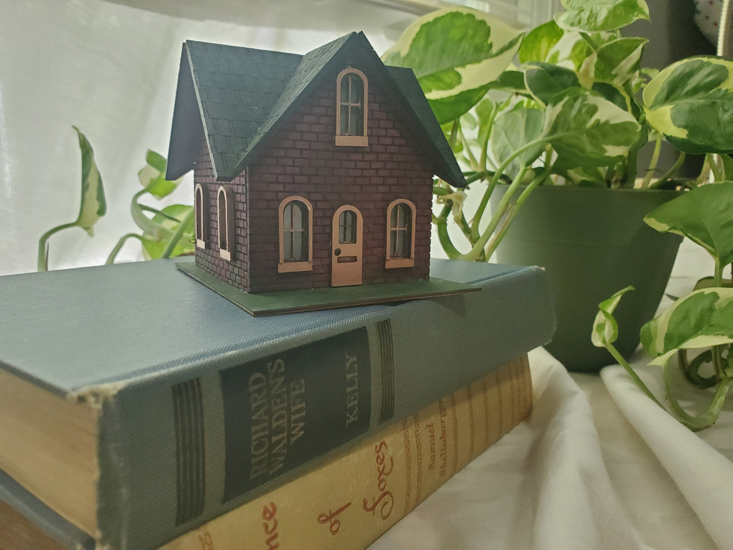 Miniature Fairy House – Hemlock Hollow | Plant Shelf Decor | Whimsical Laser-Cut DIY Tiny Home
