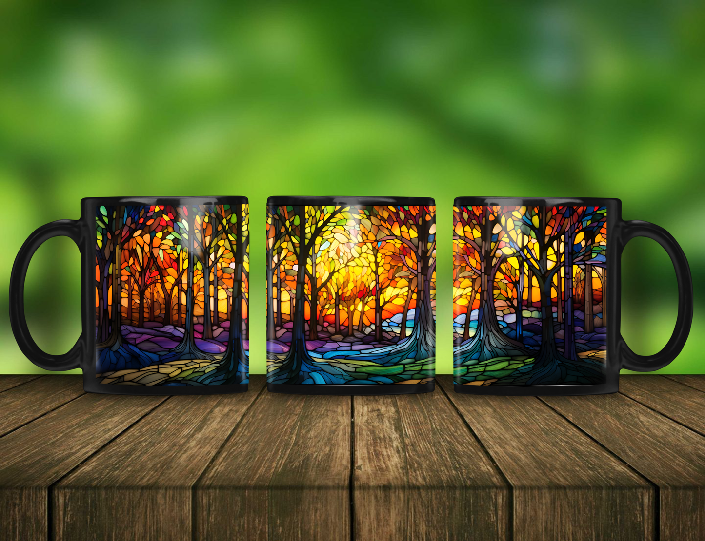 Stained Glass Forest Mug