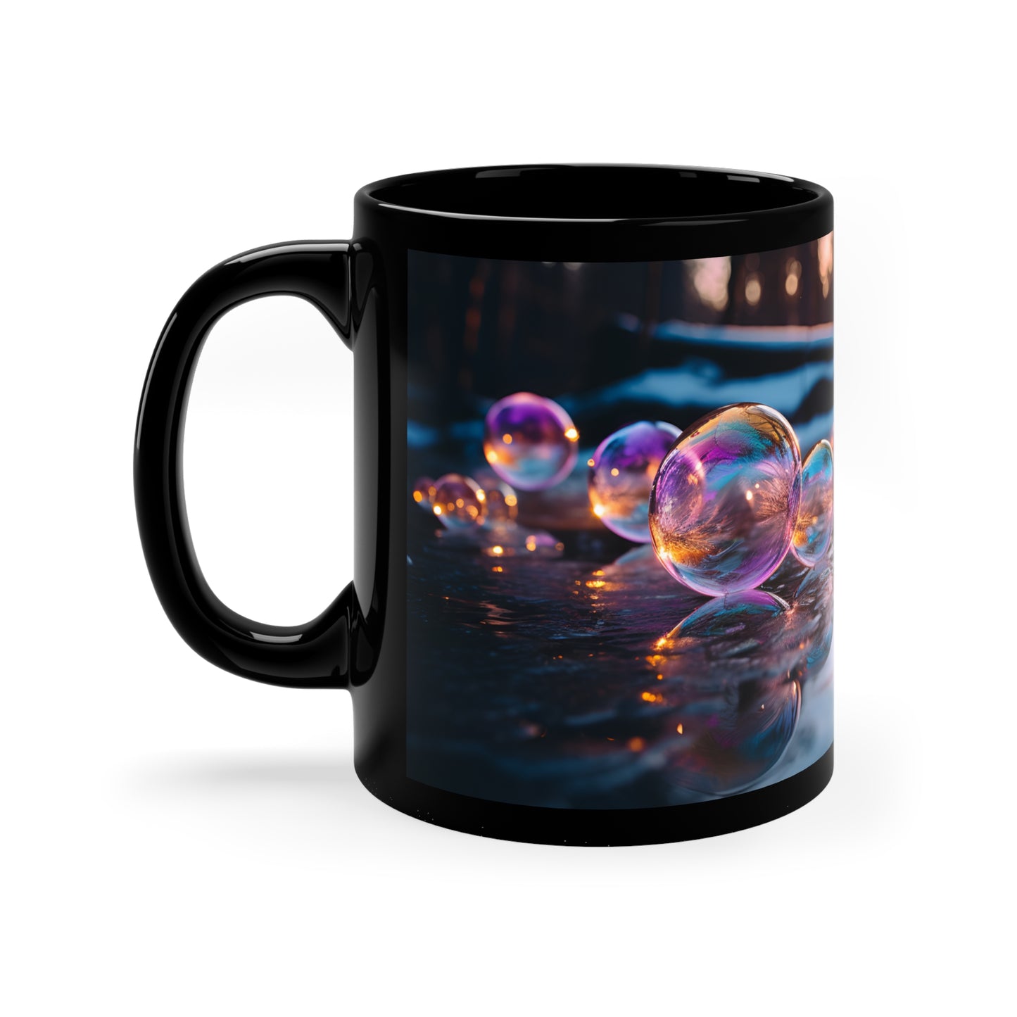 Black Bubble Mug 11oz Black Mug