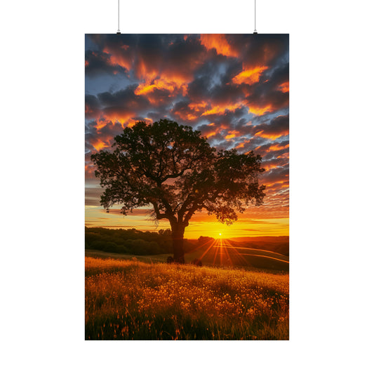 Sunset on the Plains Poster