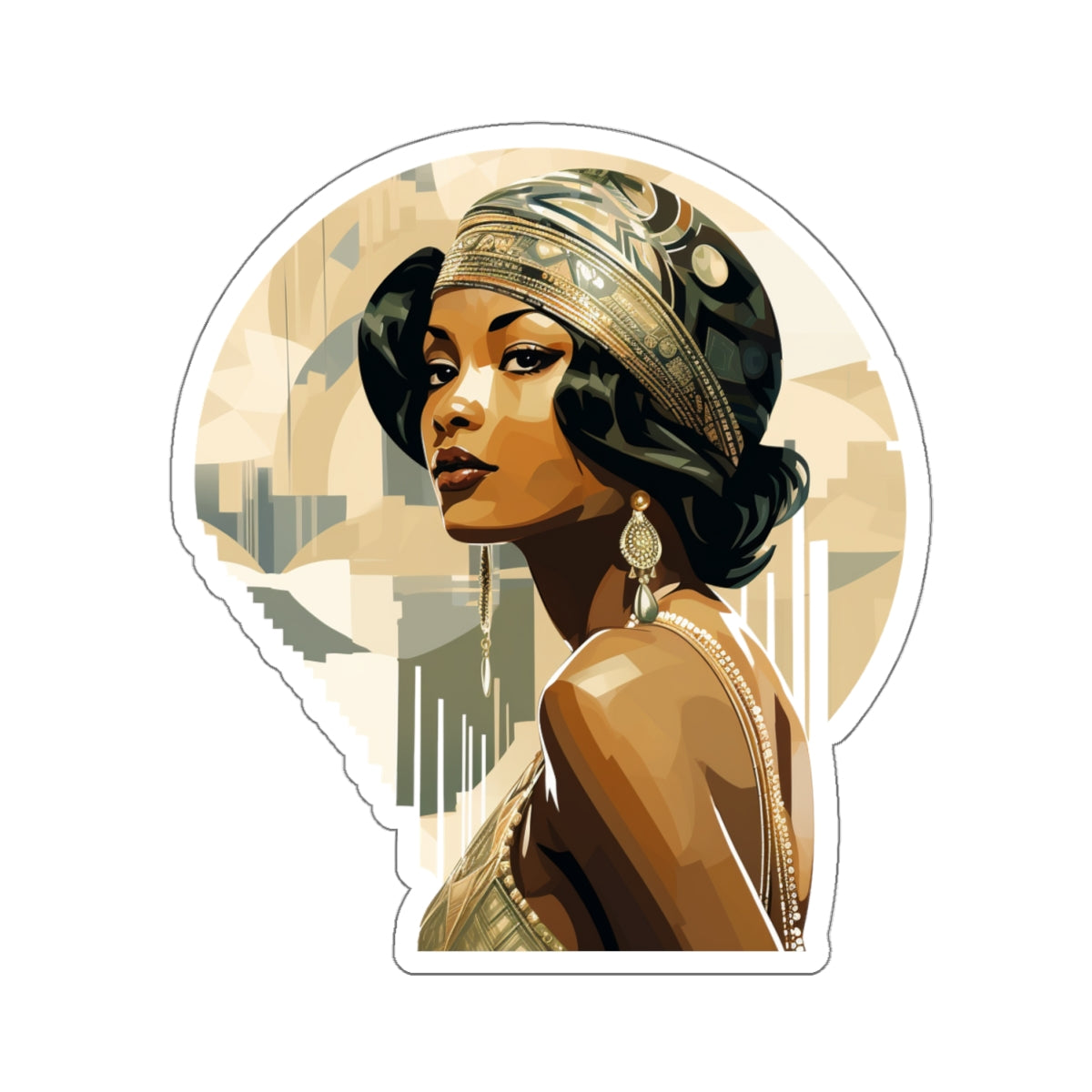 Art Deco Black Woman Sticker