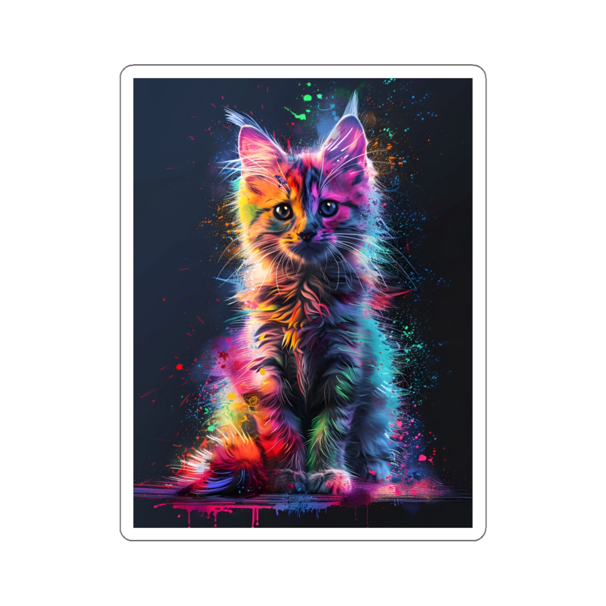 Colorful Kitten Sticker