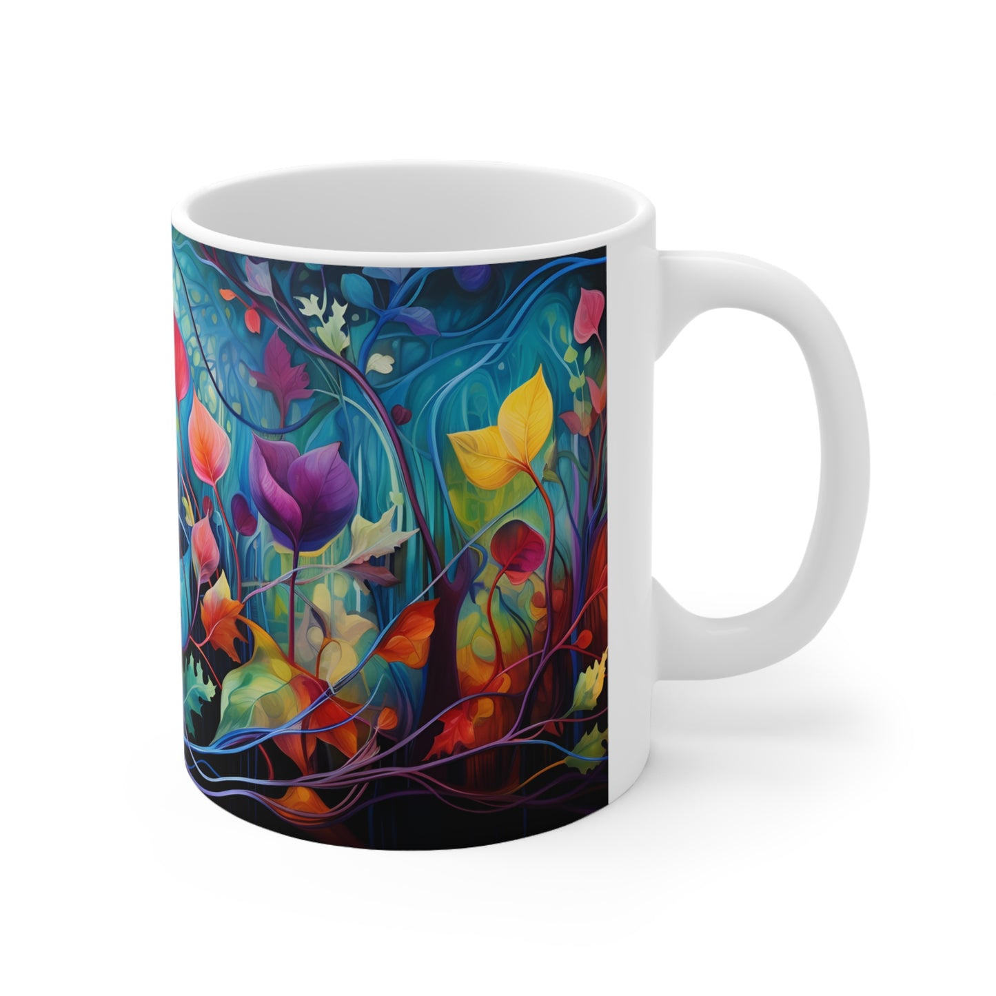 Flower Fantasy Mug - 11pz Ceramic Mug - Sea Siren Mug