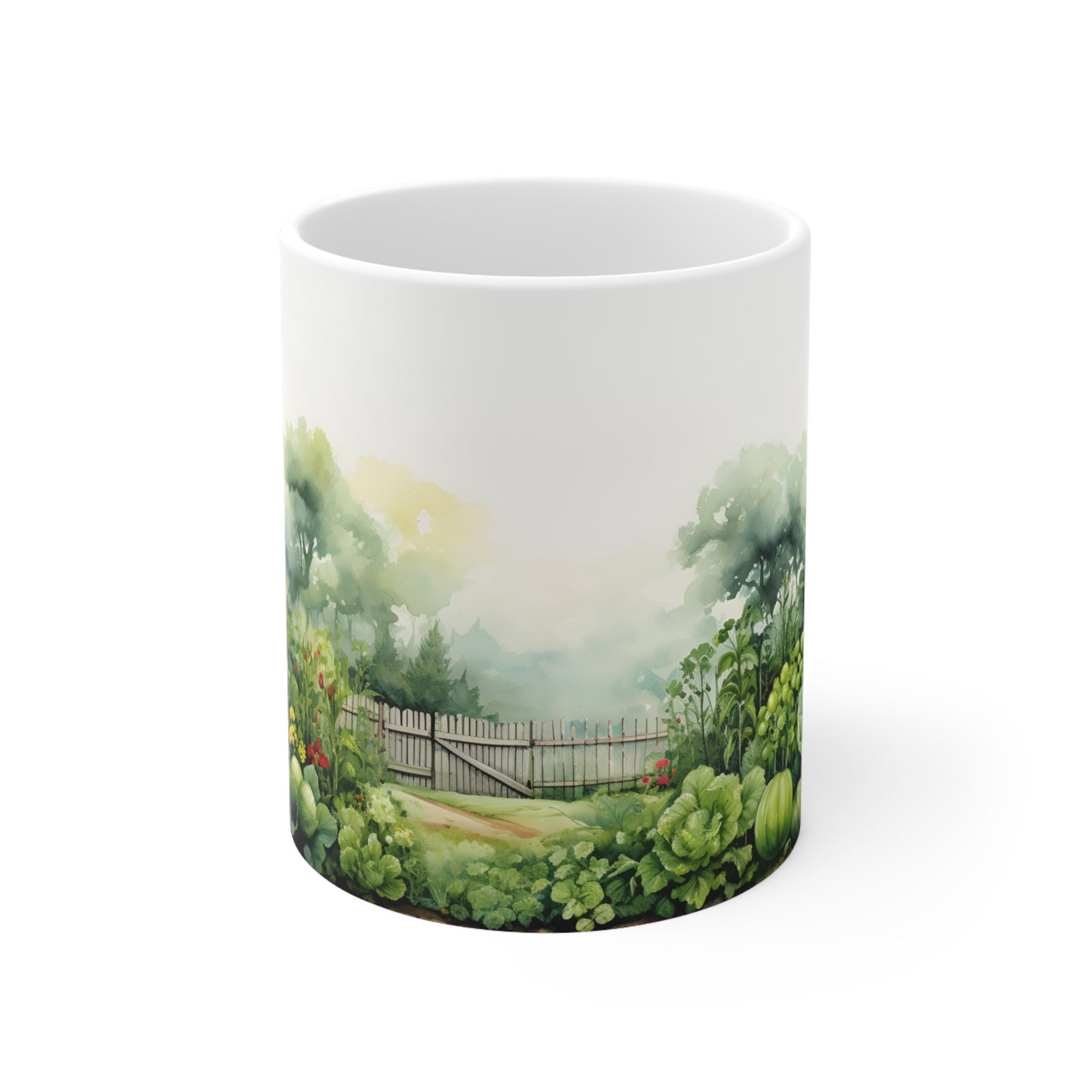 Green Garden Mug - 11pz Ceramic Mug