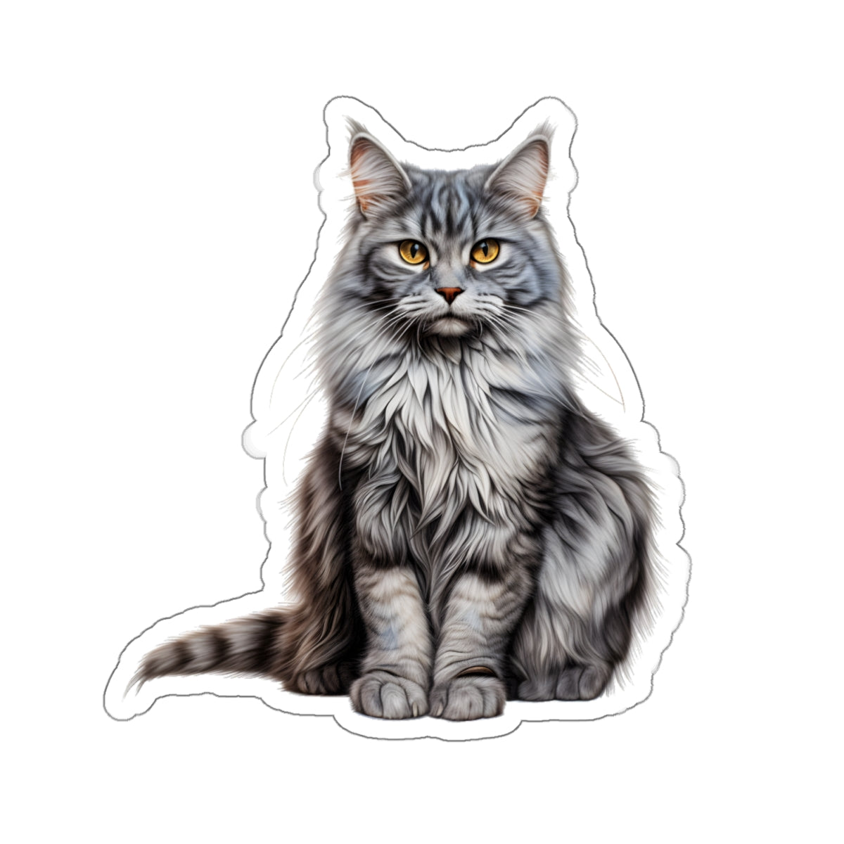 Gray Cat Sticker